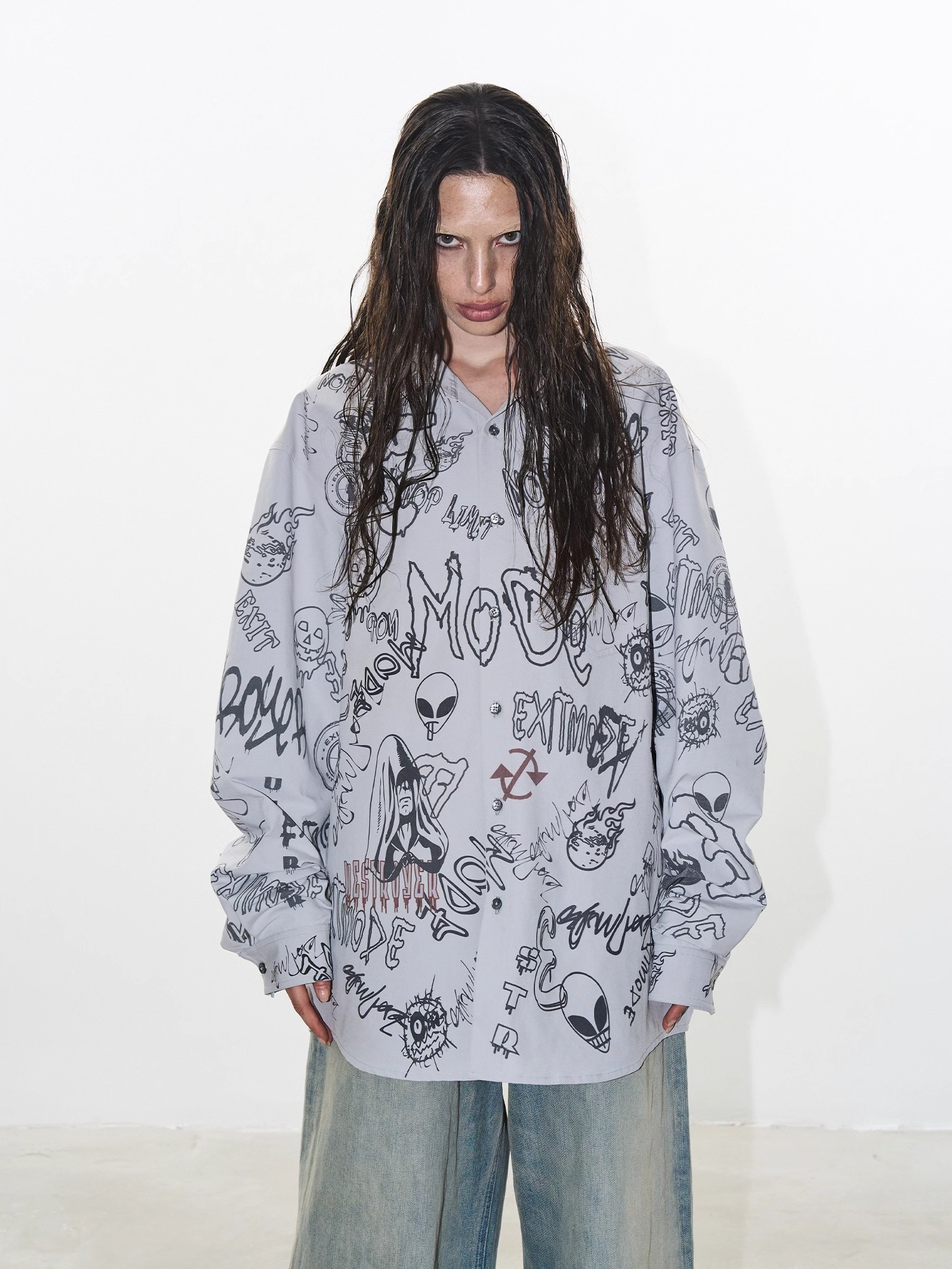 EXITMODE BY BLINDNOPLAN 24AW Graffiti Shirt