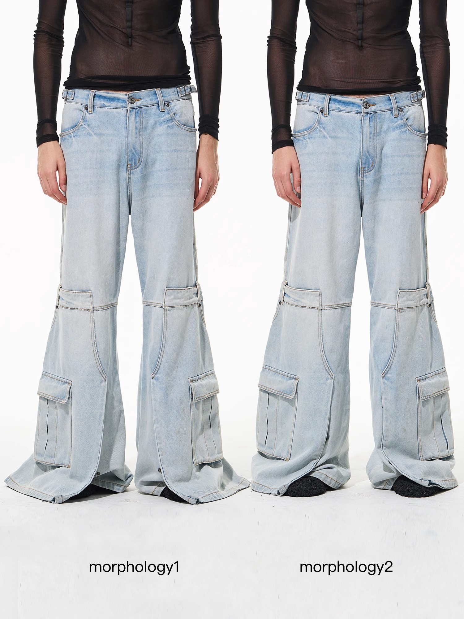 BLINDNOPLAN Dual Opening Visual Light Wash Denim Pants