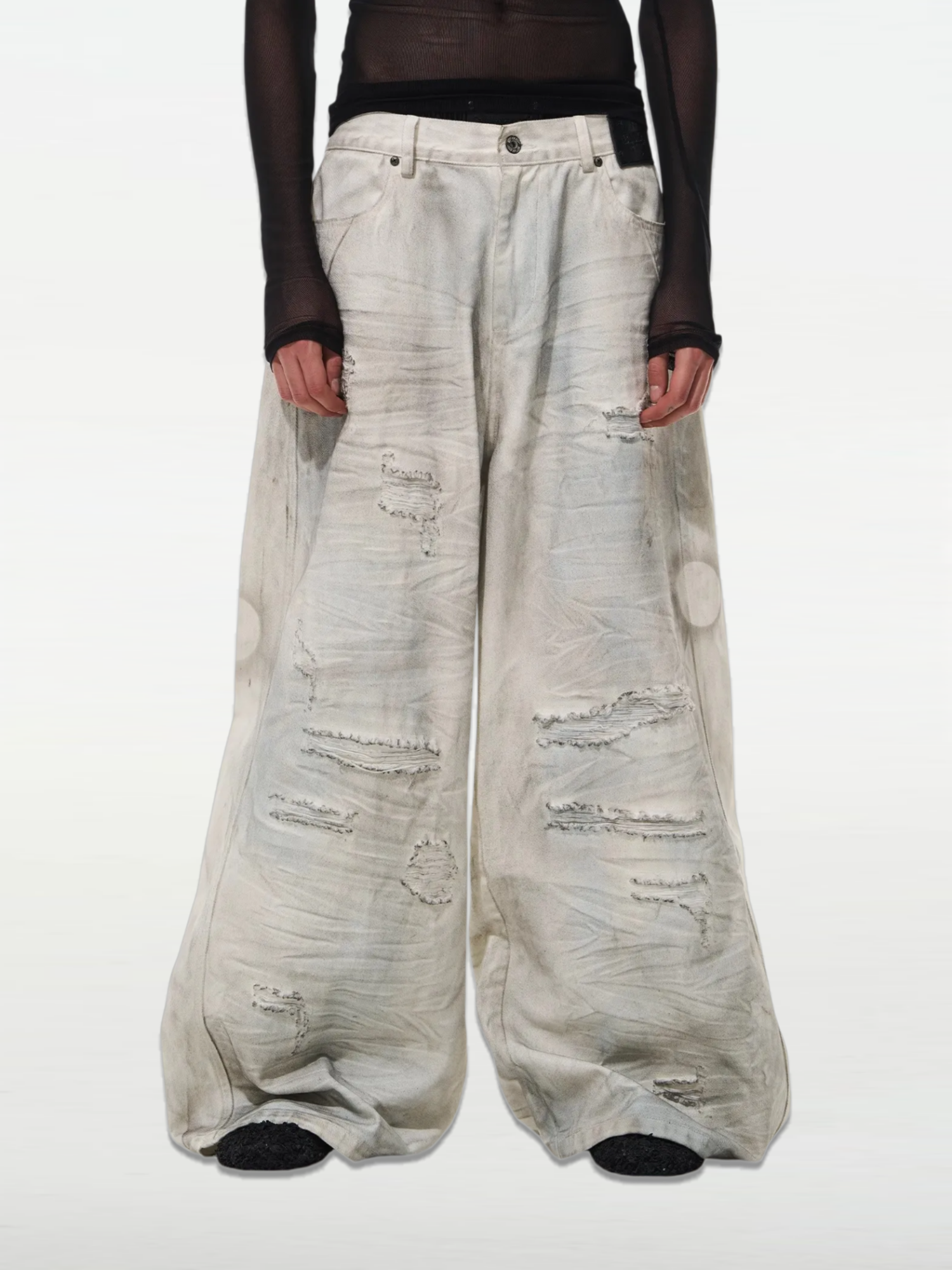 Washed Dirty White Vagabond Loose Pants