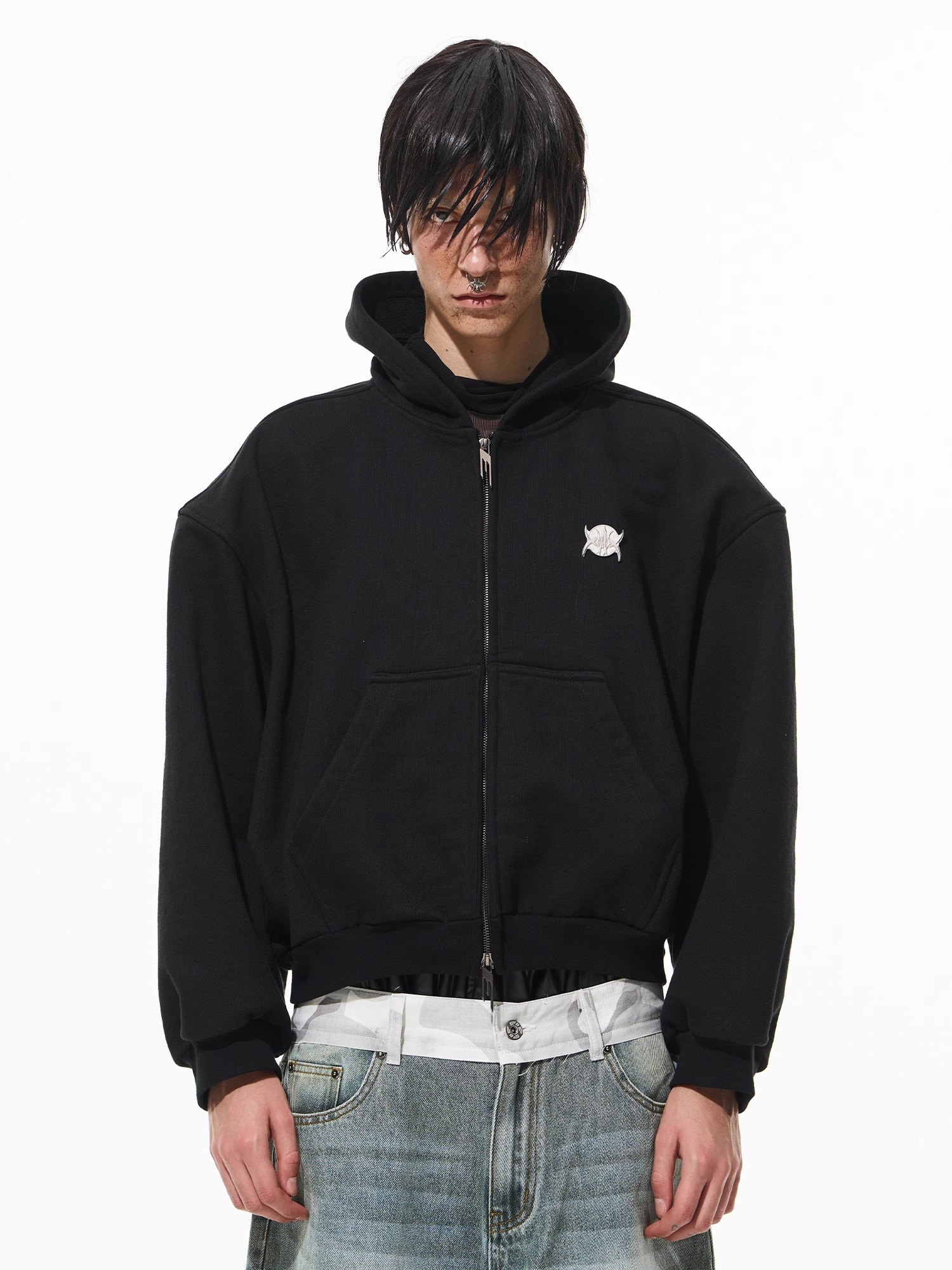 BLINDNOPLAN Oversized Heavyweight Metal Tag Basic Hoodie 