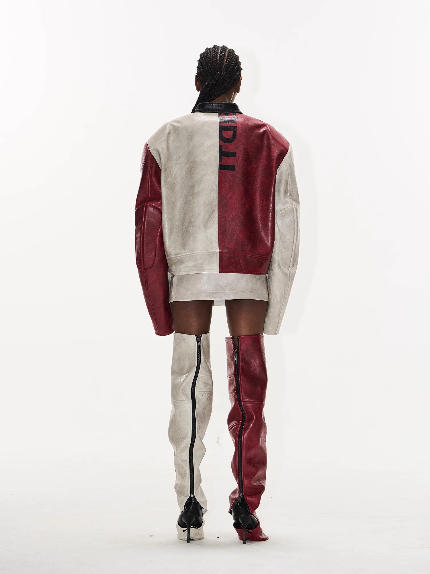 EXITMODE BY BLINDNOPLAN Distressed Leather Sports Jacket