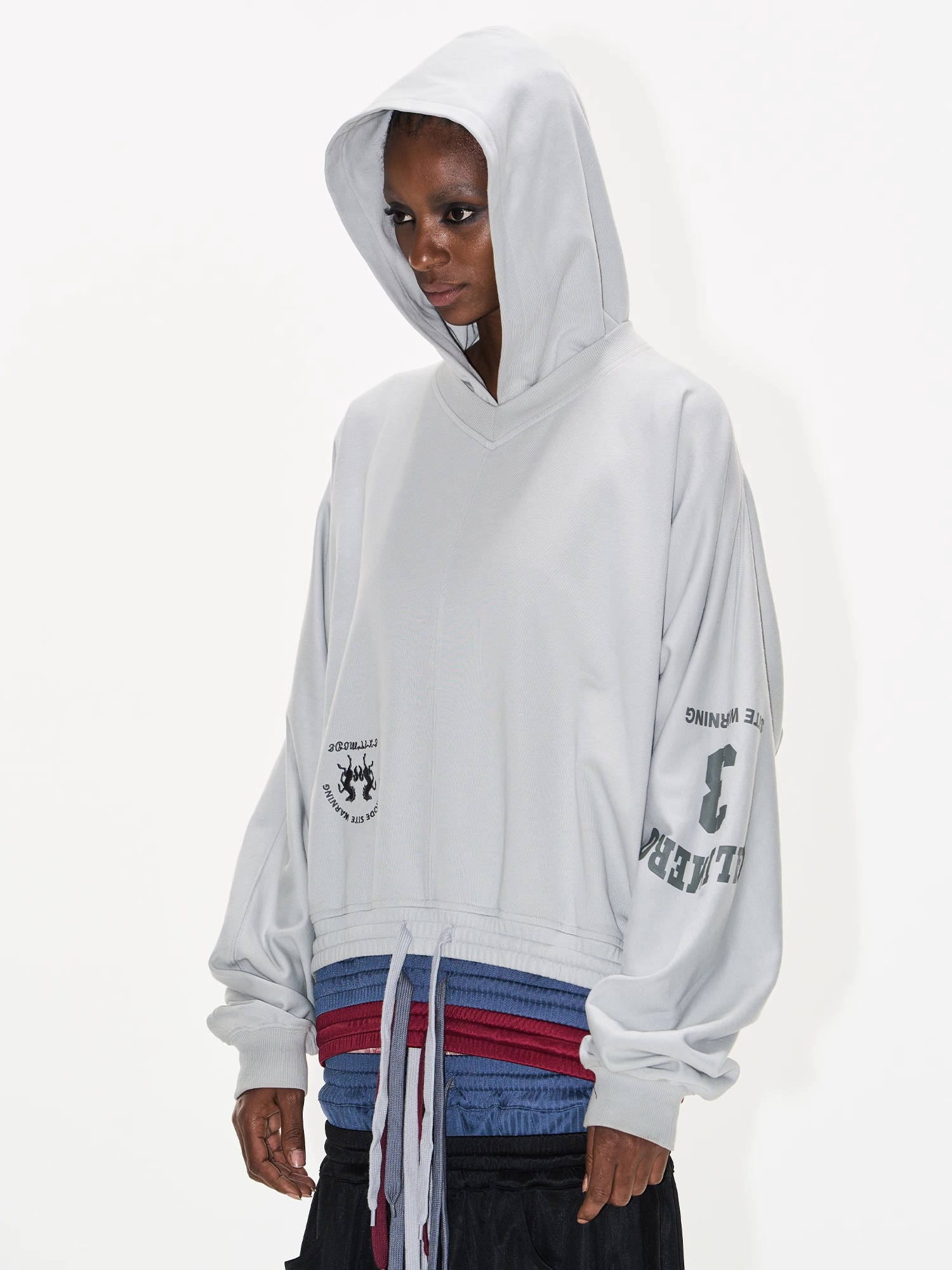 EXITMODE BY BLINDNOPLAN Multi-Layered Waistband Hoodie