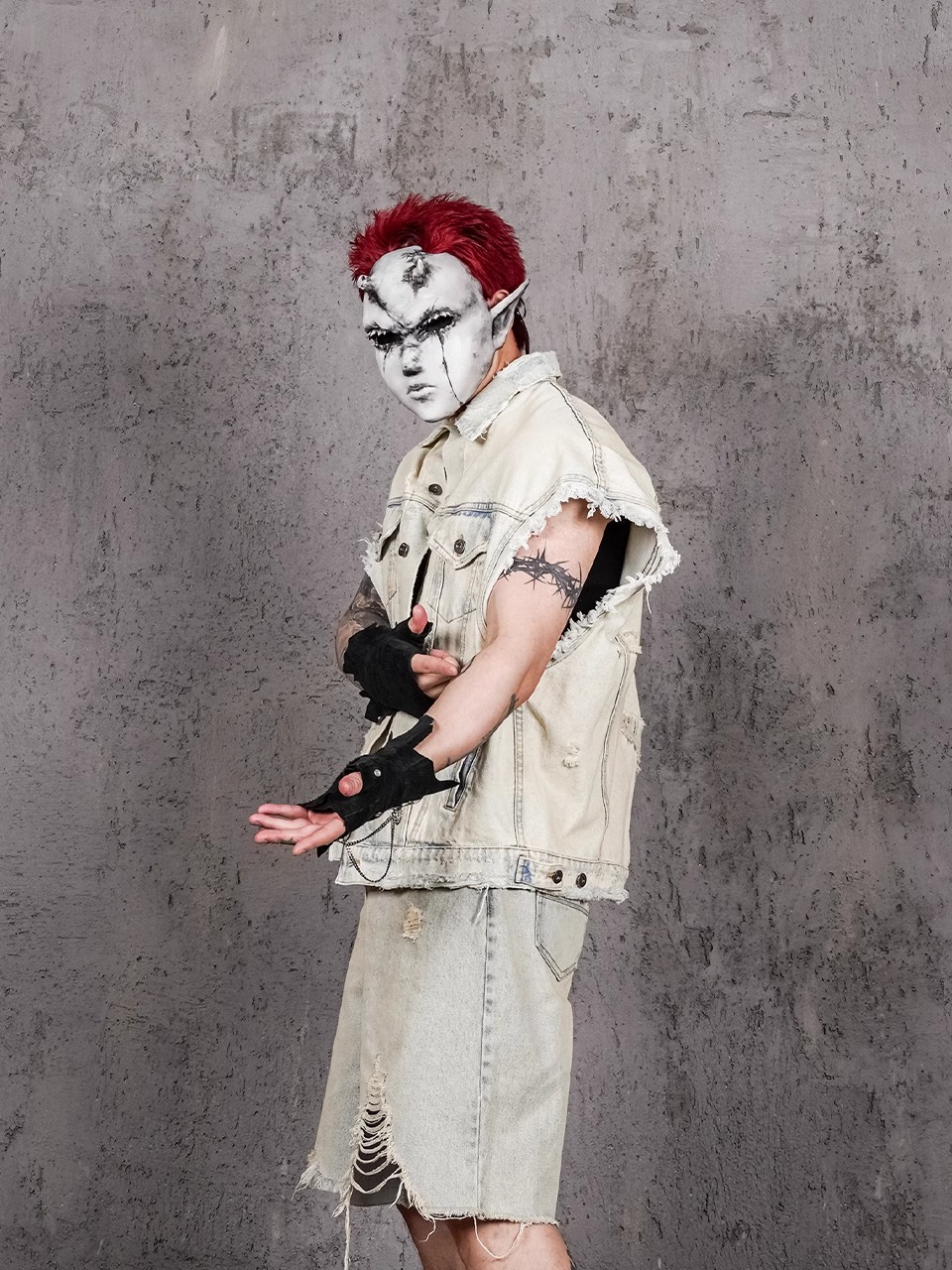 UNDERWATER Distressed Denim Vest