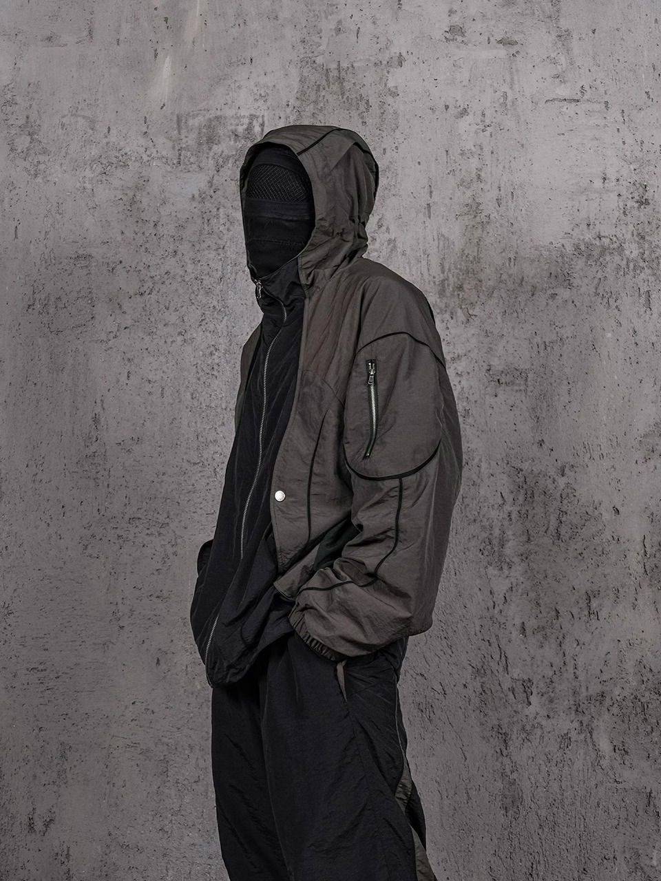 UNDERWATER Dull Leaf Spliced Jacket