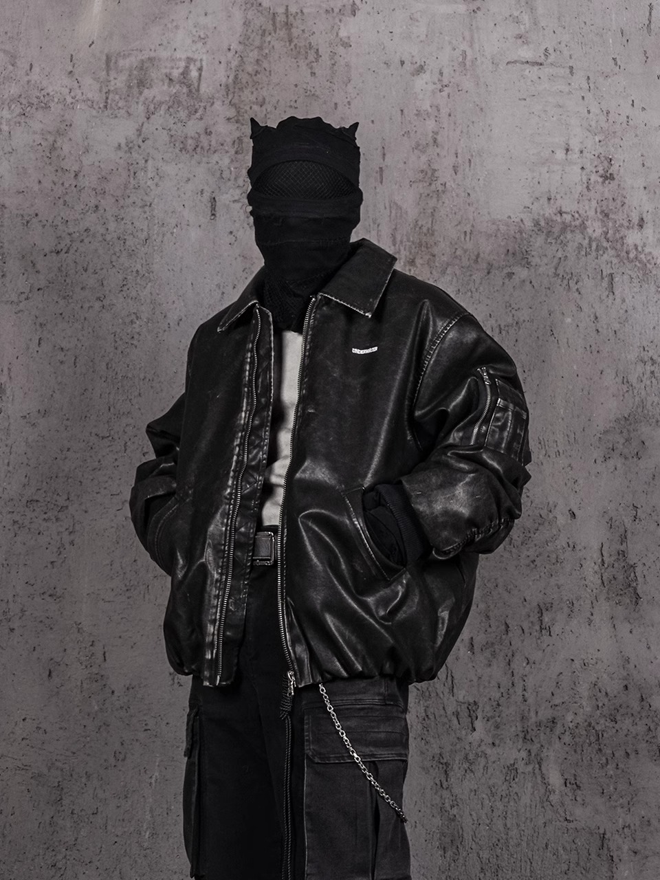 UNDERWATER Mottled Leather Bomber