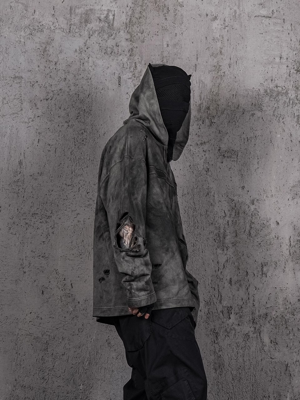 UNDERWATER Distressed Cross Hoodie
