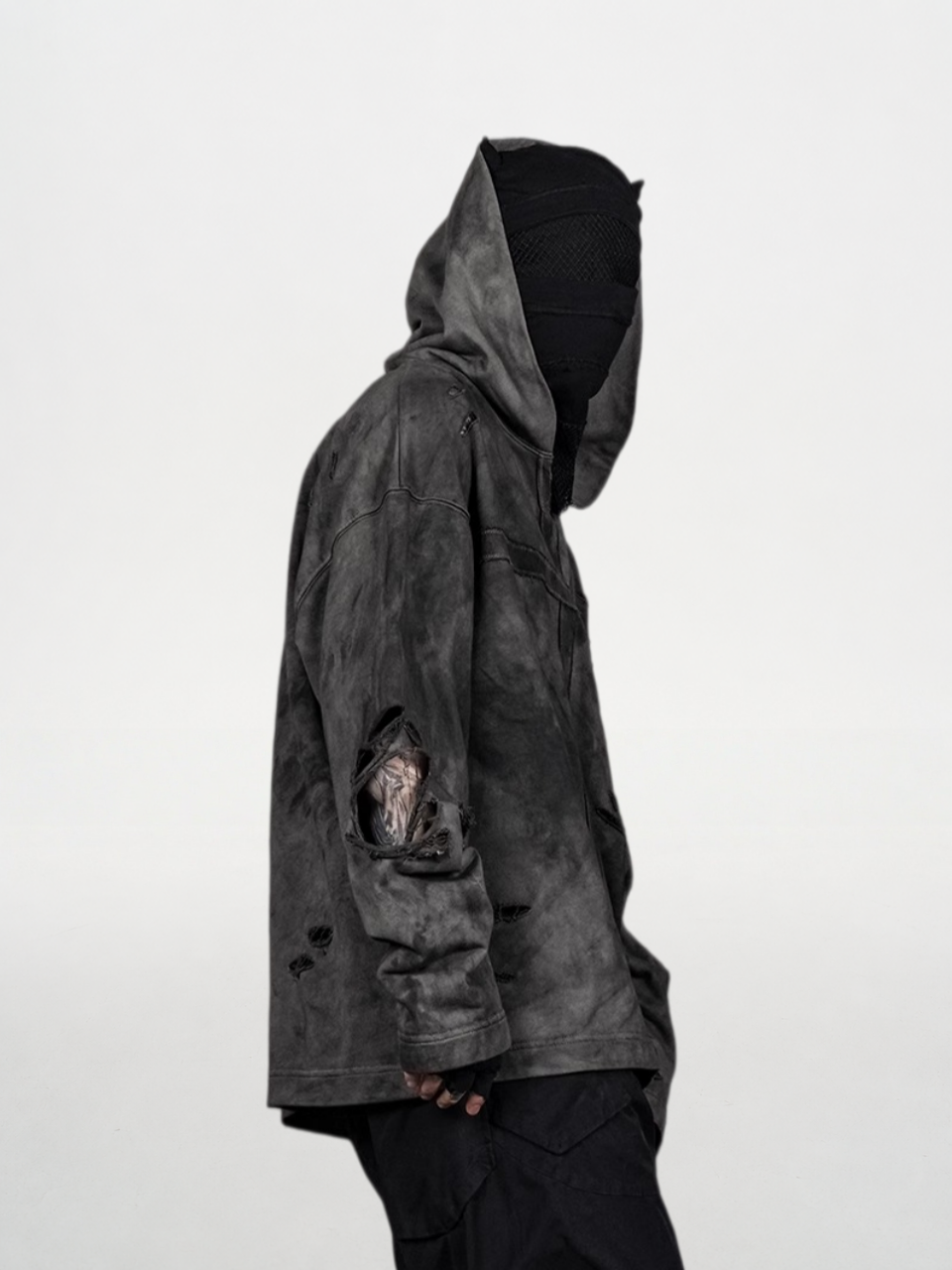 Distressed Cross Hoodie