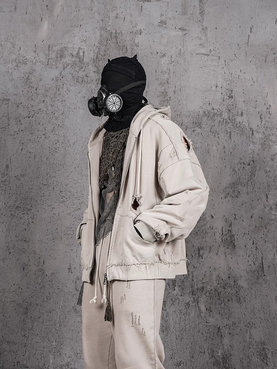 UNDERWATER Wasteland Distressedzip-up Hoodie