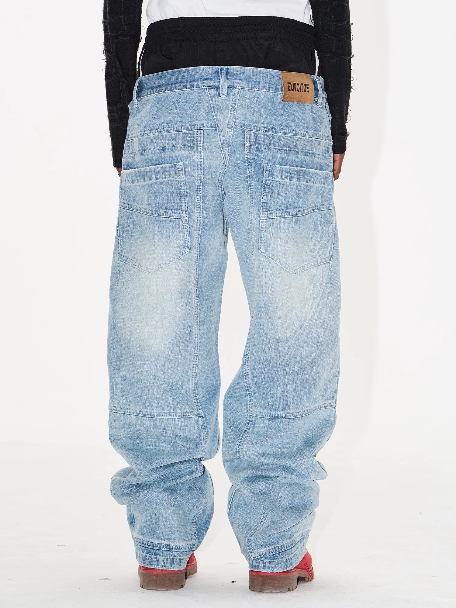 EXITMODE BY BLINDNOPLAN Dual-Waist Sports Denim Deconstructed Lumber Pants