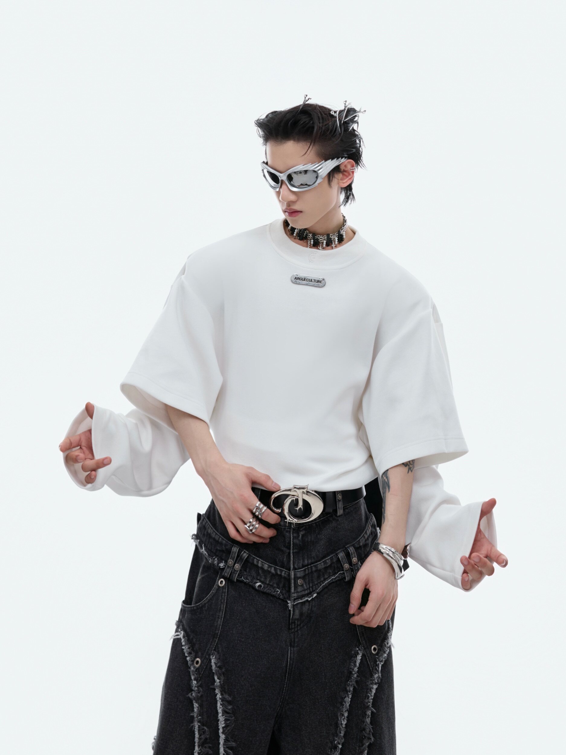 Deconstructed Color-Block Patchwork Sweatshirts
