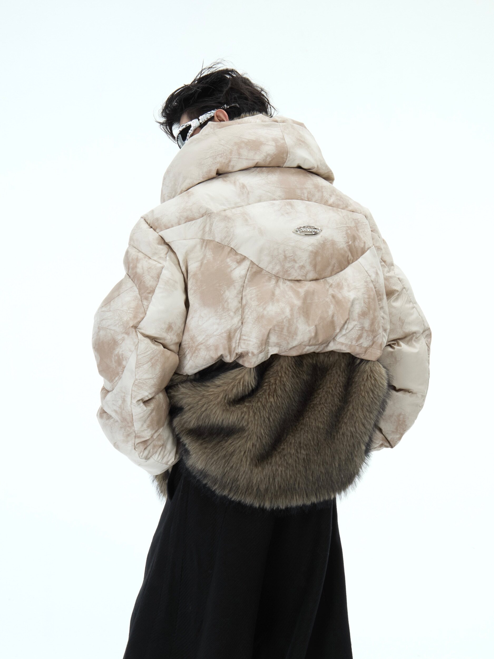Deconstructed Condor Faux Two-Layer Thickened Fur Cotton Jacket