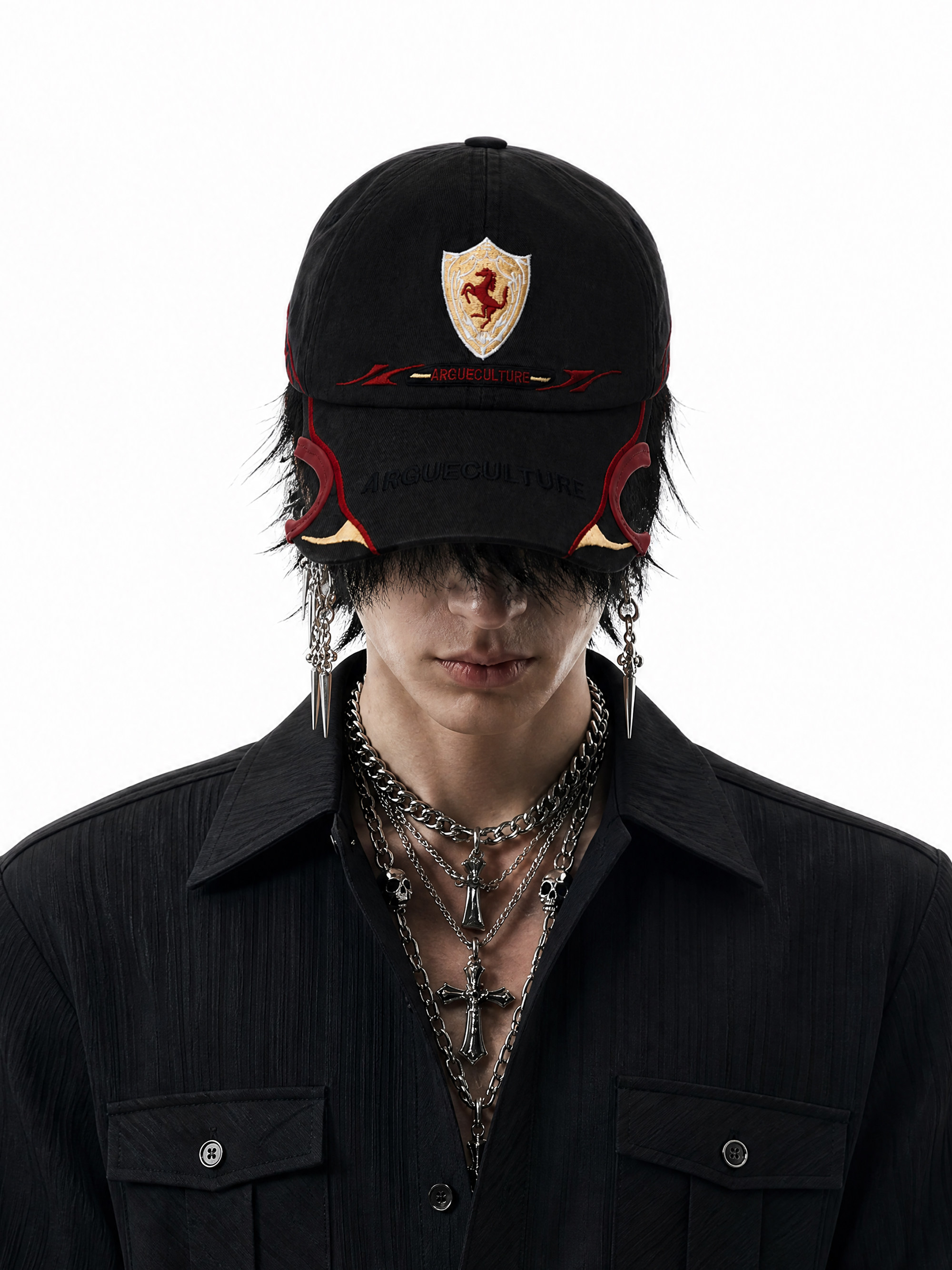 Shield Emblem Horse Embroidery Baseball Cap