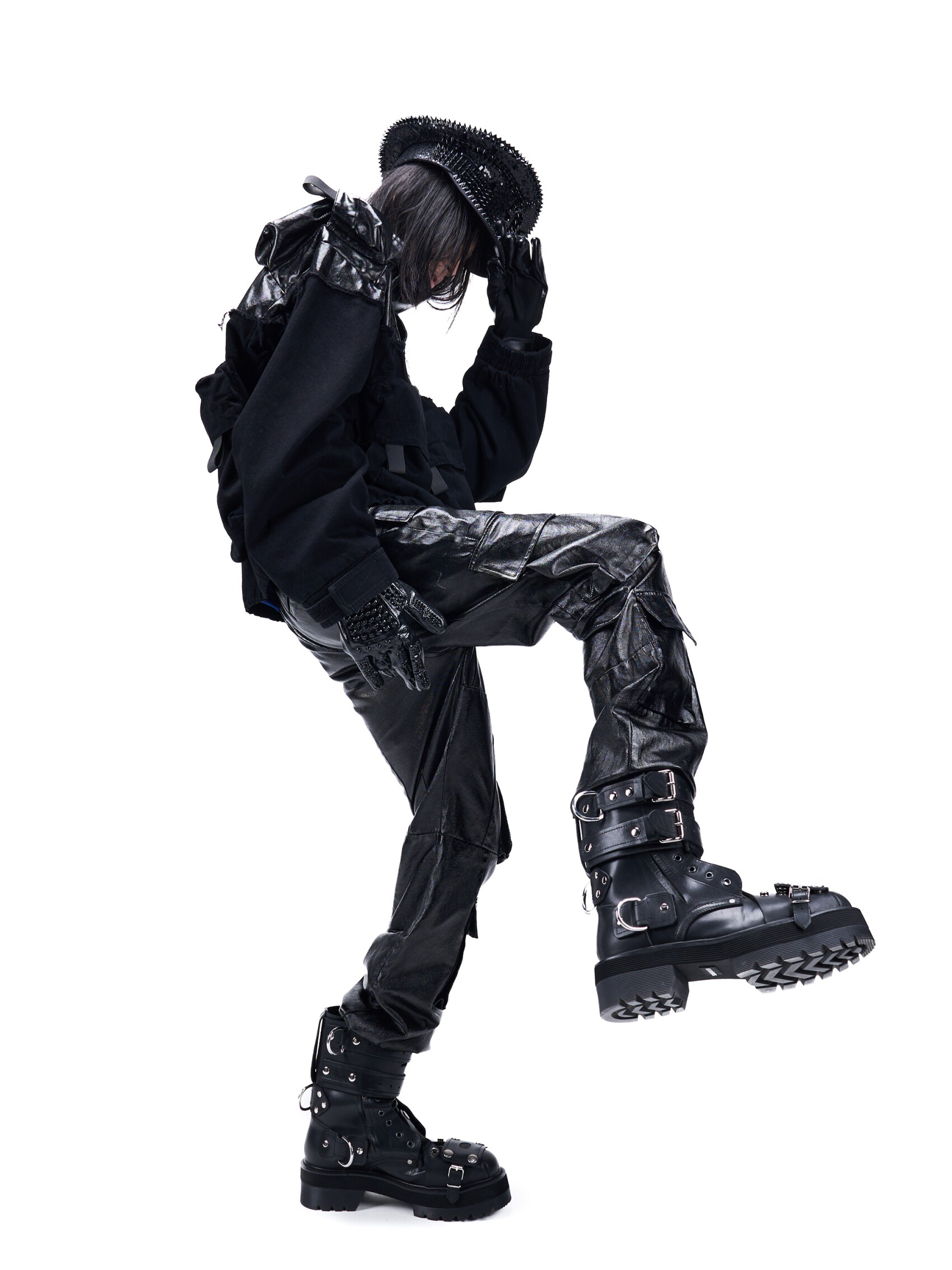 "Exoskeleton" Coated Panel Jacket