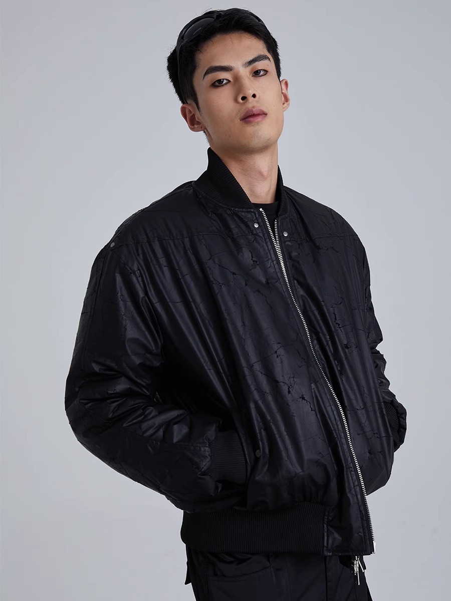 RVANGUARD 23AW CRACKED LEATHER  AIR FORCE PADDED JACKET