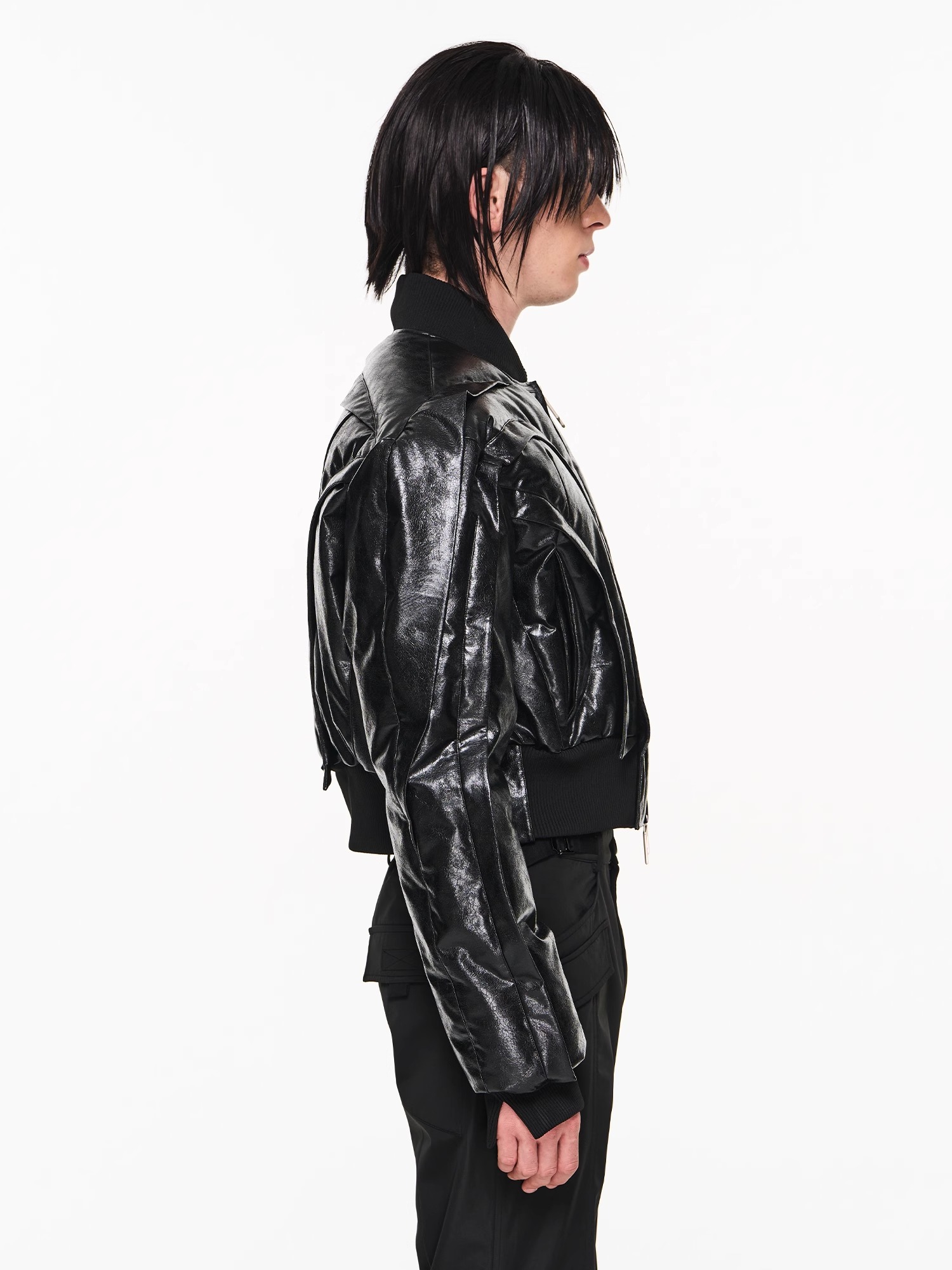 BLINDNOPLAN 23AW Half-circle Ring Overlapping MA-1 Cotton-padded Jacket