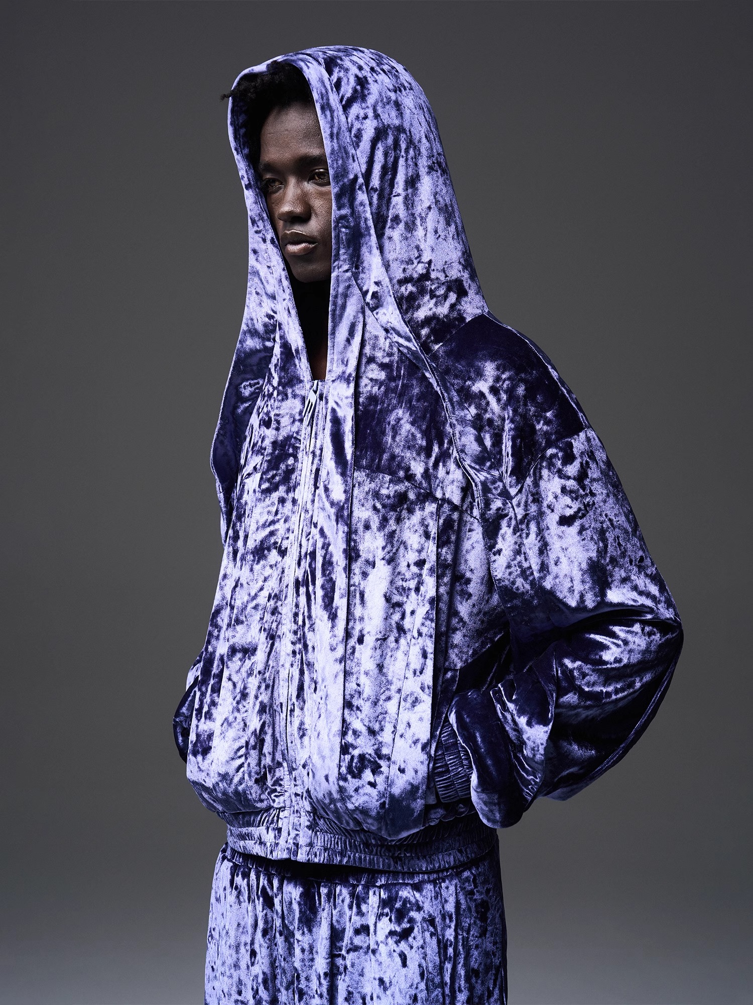 BLINDNOPLAN 24SS Aviator Velvet Hooded Jacket