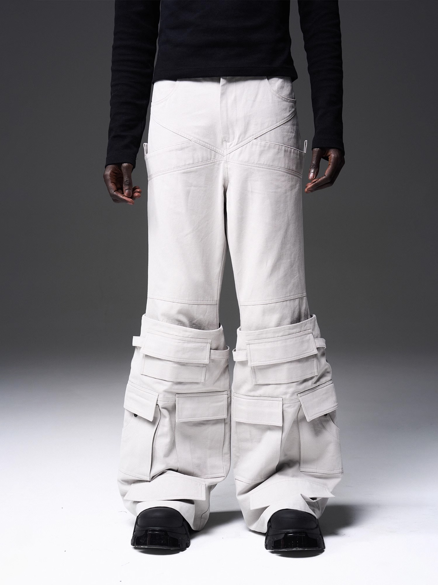 BLINDNOPLAN x BLACK8 24SS Heavy-duty Crafted Bootcut Workwear Pocket Pants