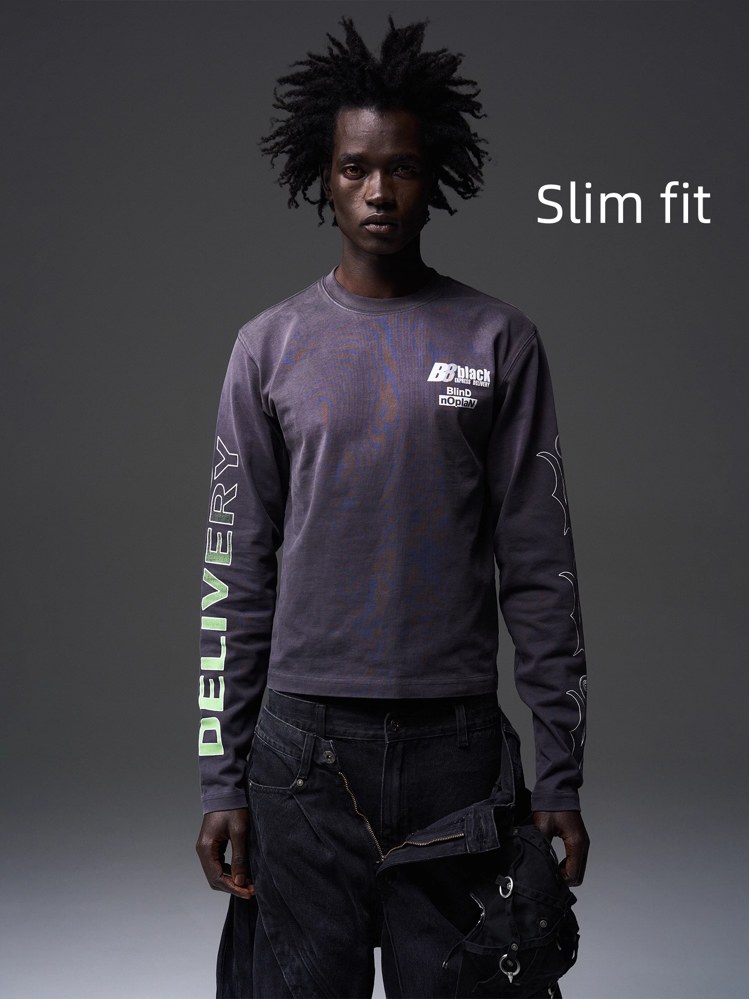 BLINDNOPLAN x BLACK8 24SS Totem Gradient Striped Washed Long Sleeve Base T-shirt