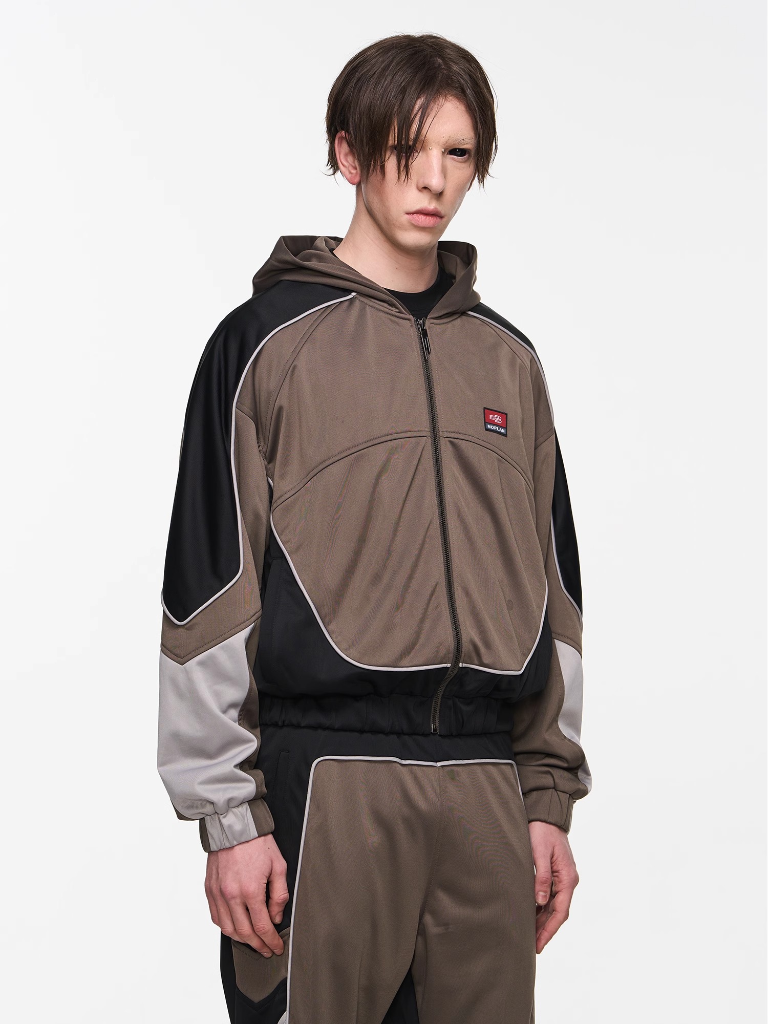 BLINDNOPLAN 24SS Color-blocked Sporty Embroidered Jacket