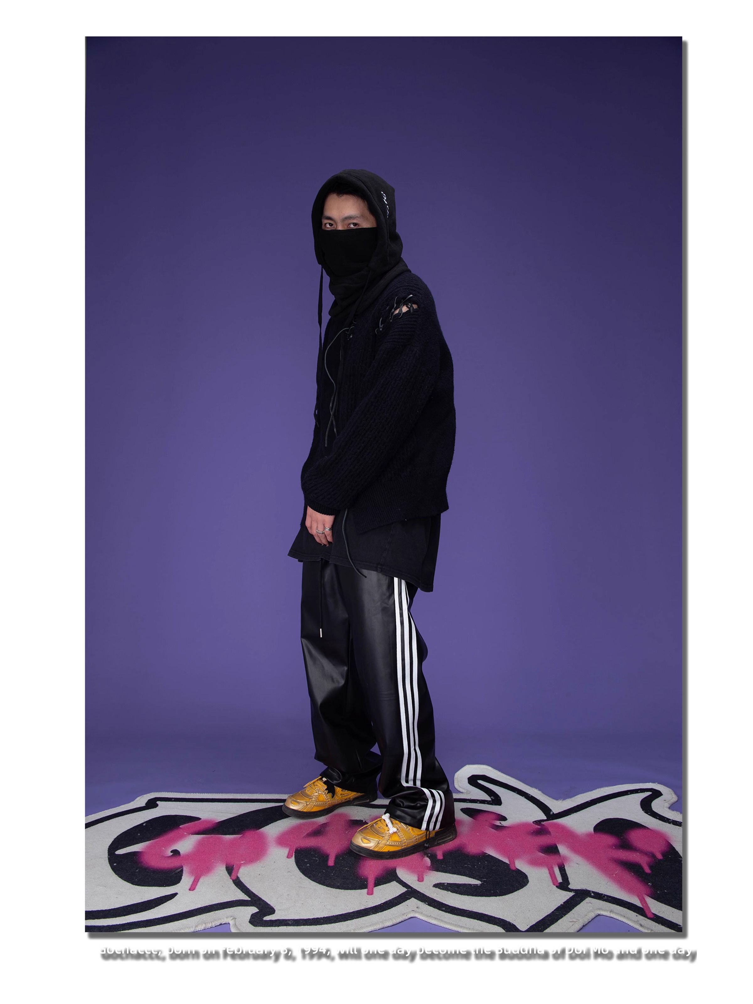 GOCHASKERO Tie Cord Patchwork Sweater