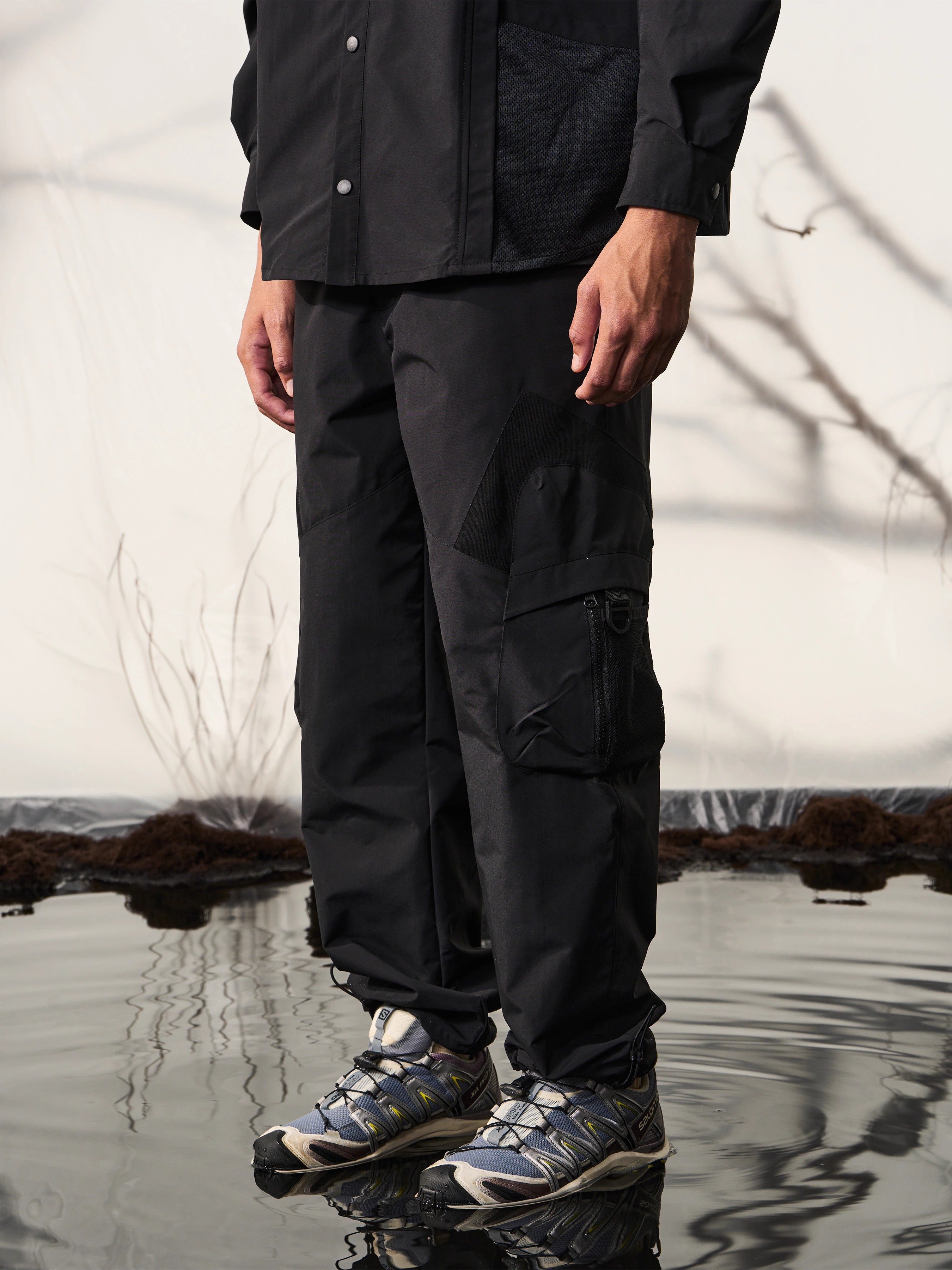 HALCYON 23AW Thread Woven Heterogeneous Patchwork Pants