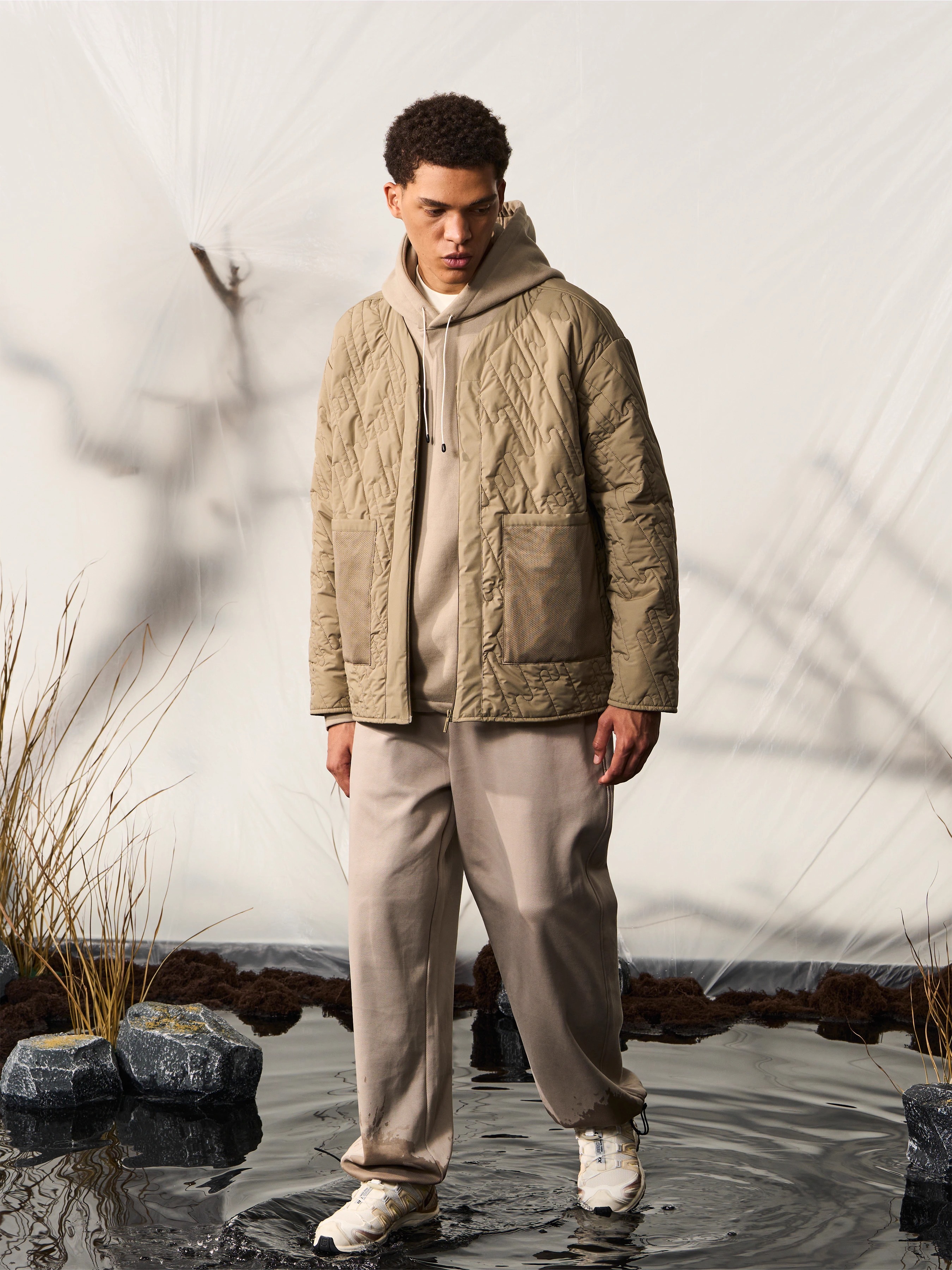 HALCYON 23AW Double-sided Dual-color New Snowli Stitching Jacket