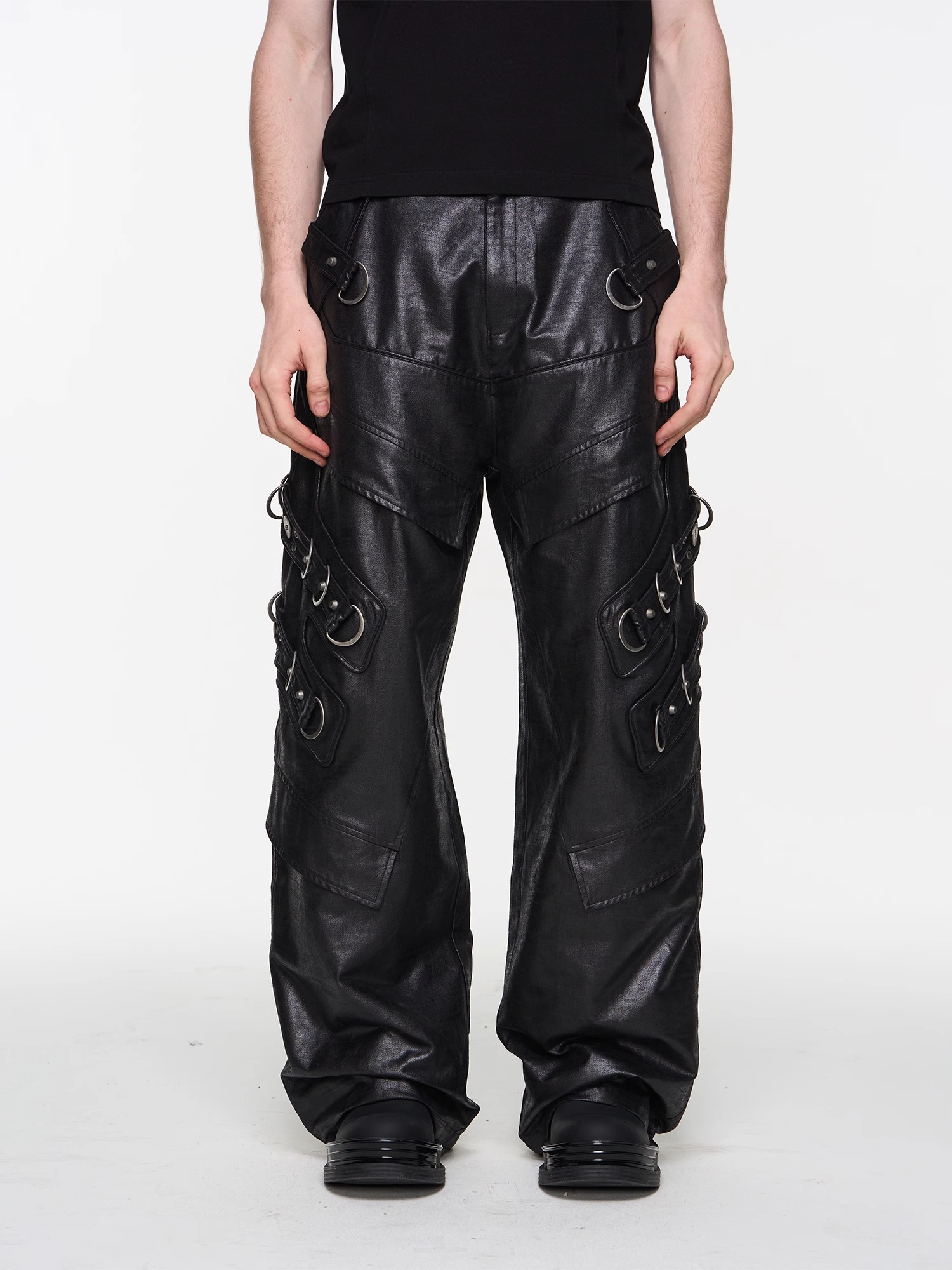 BLINDNOPLAN 24SS Heavy-duty Metal Trim Decorated Work Pants