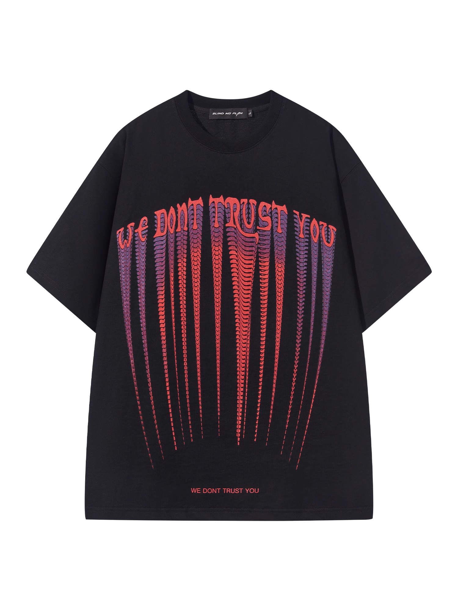 BLINDNOPLAN 24SS Repeated Stretch Slogan Print T-Shirt