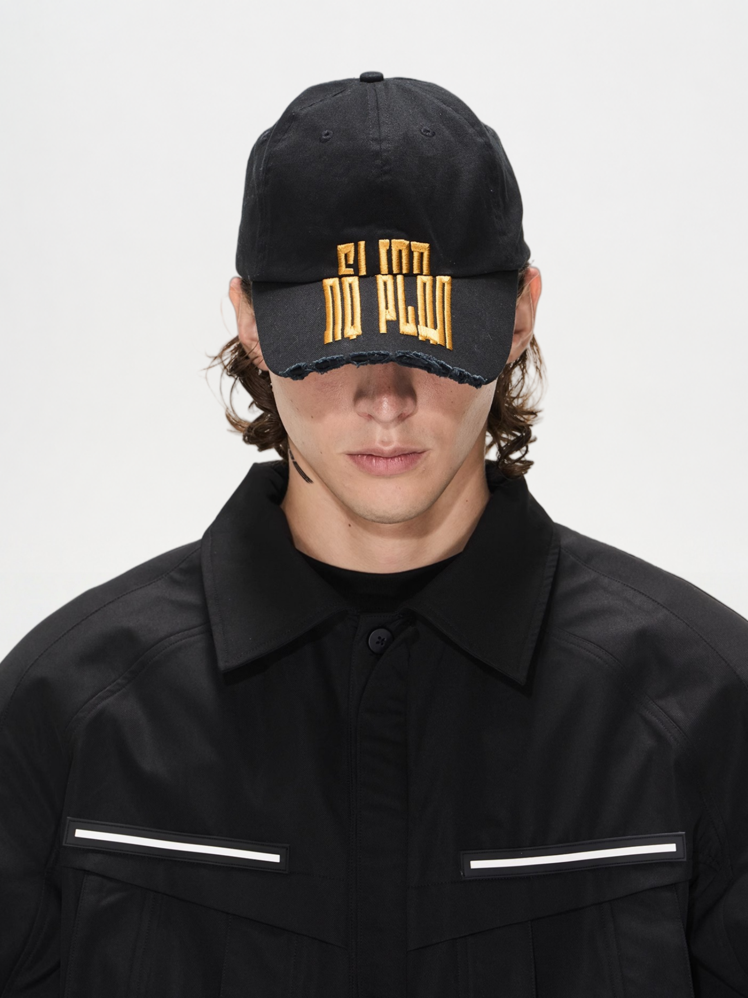 Washed Distressed Embroidered Duckbill Cap