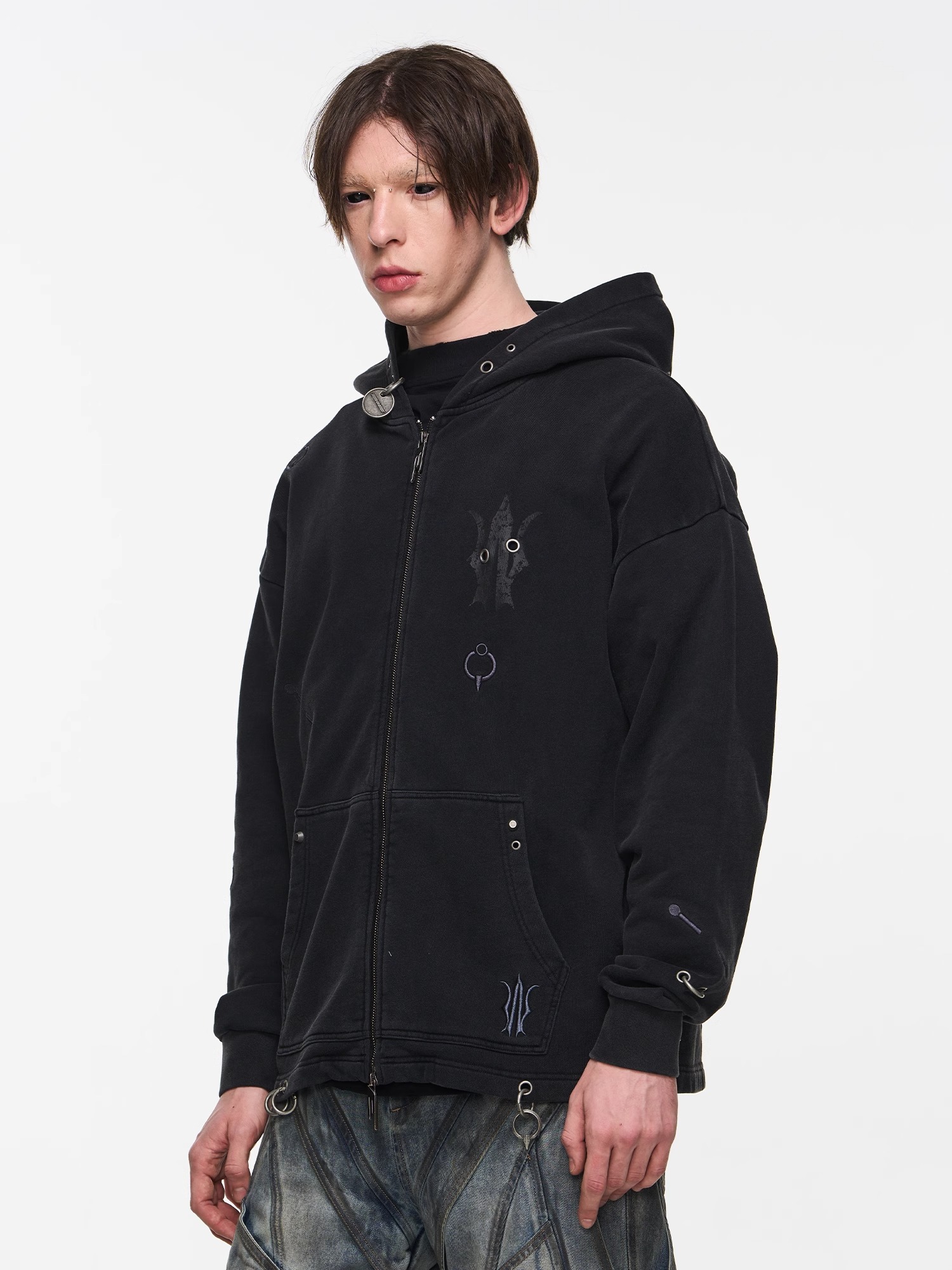 BLINDNOPLAN 24AW Heavy Metal Contrast Texture Hoodie Jacket