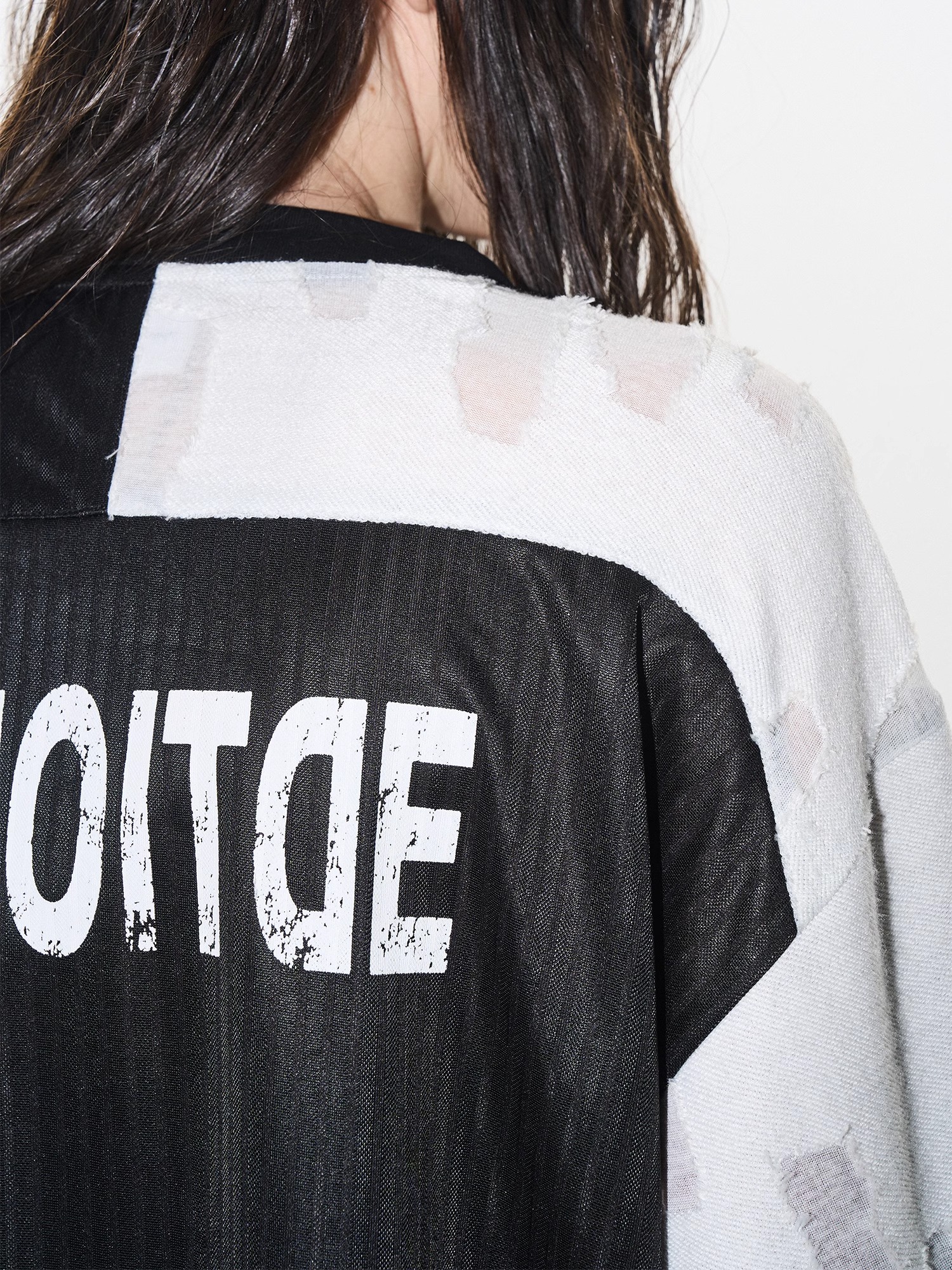 EXITMODE BY BLINDNOPLAN 24AW Color-Blocked Textured Athletic Fake Layered Jersey T-Shirt