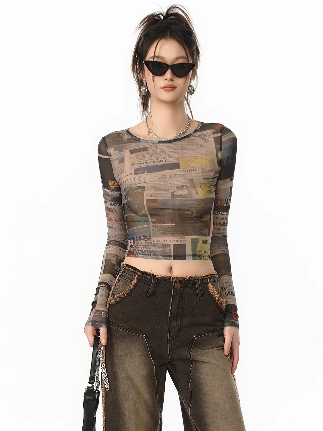 AUGENWEIDE 24SS Print Mesh T-Shirt