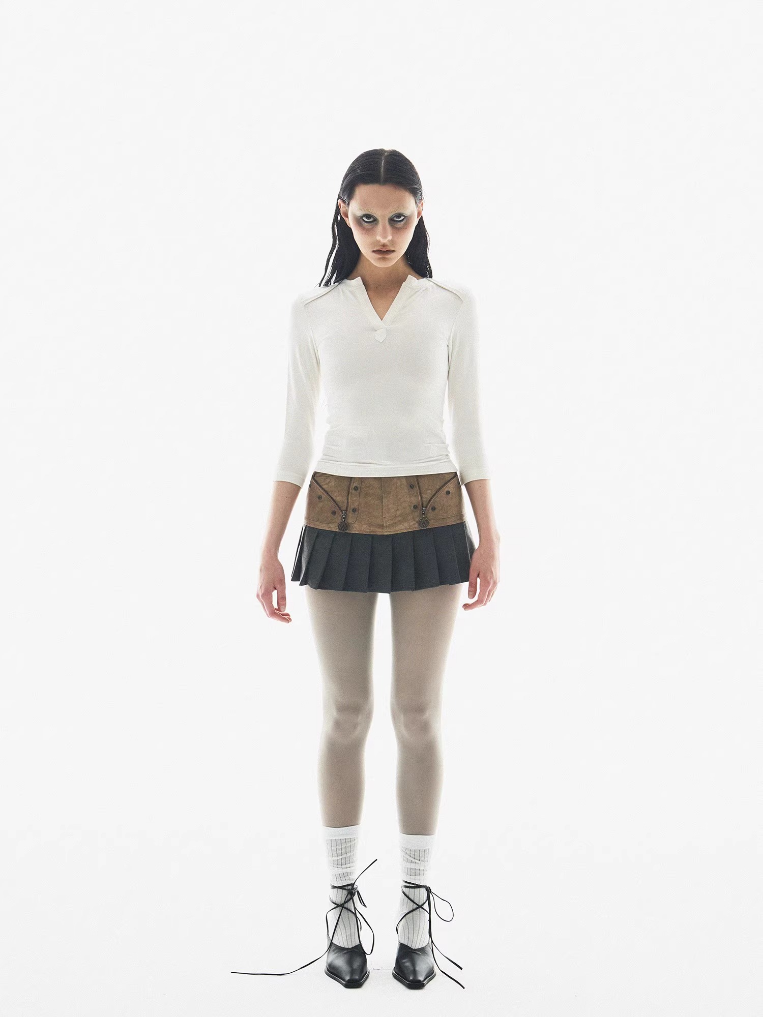 BORON ATOMS 24SS V-Neck Seven-Eighth Sleeve Base Layer T-Shirt