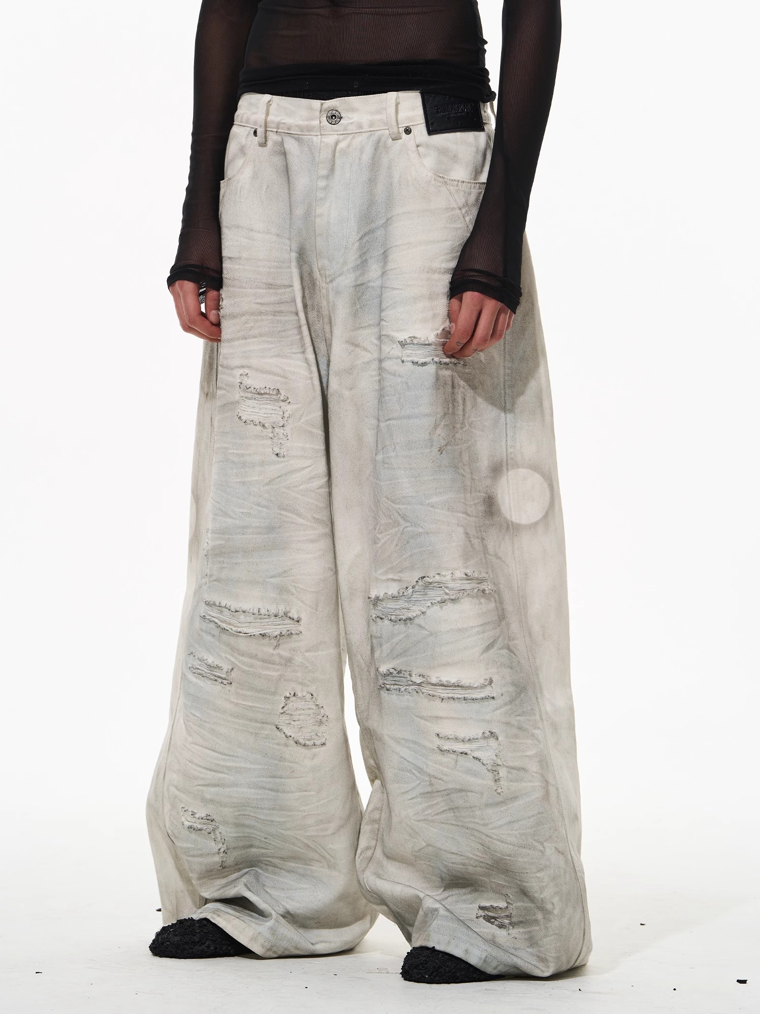 BLINDNOPLAN Washed Dirty White Vagabond Loose Pants