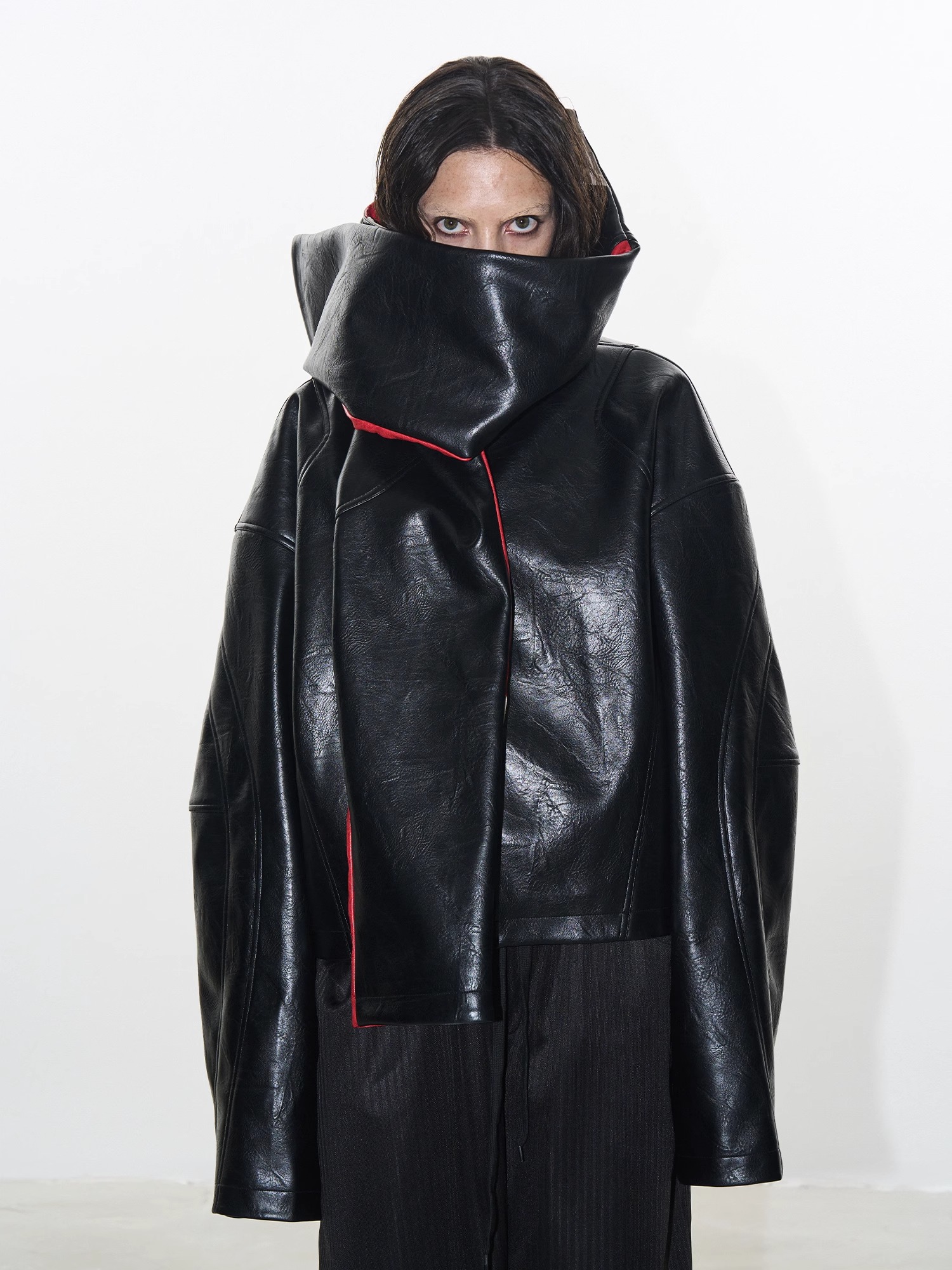 EXITMODE BY BLINDNOPLAN Oversized Lapel Dual-Shape Biker Jacket