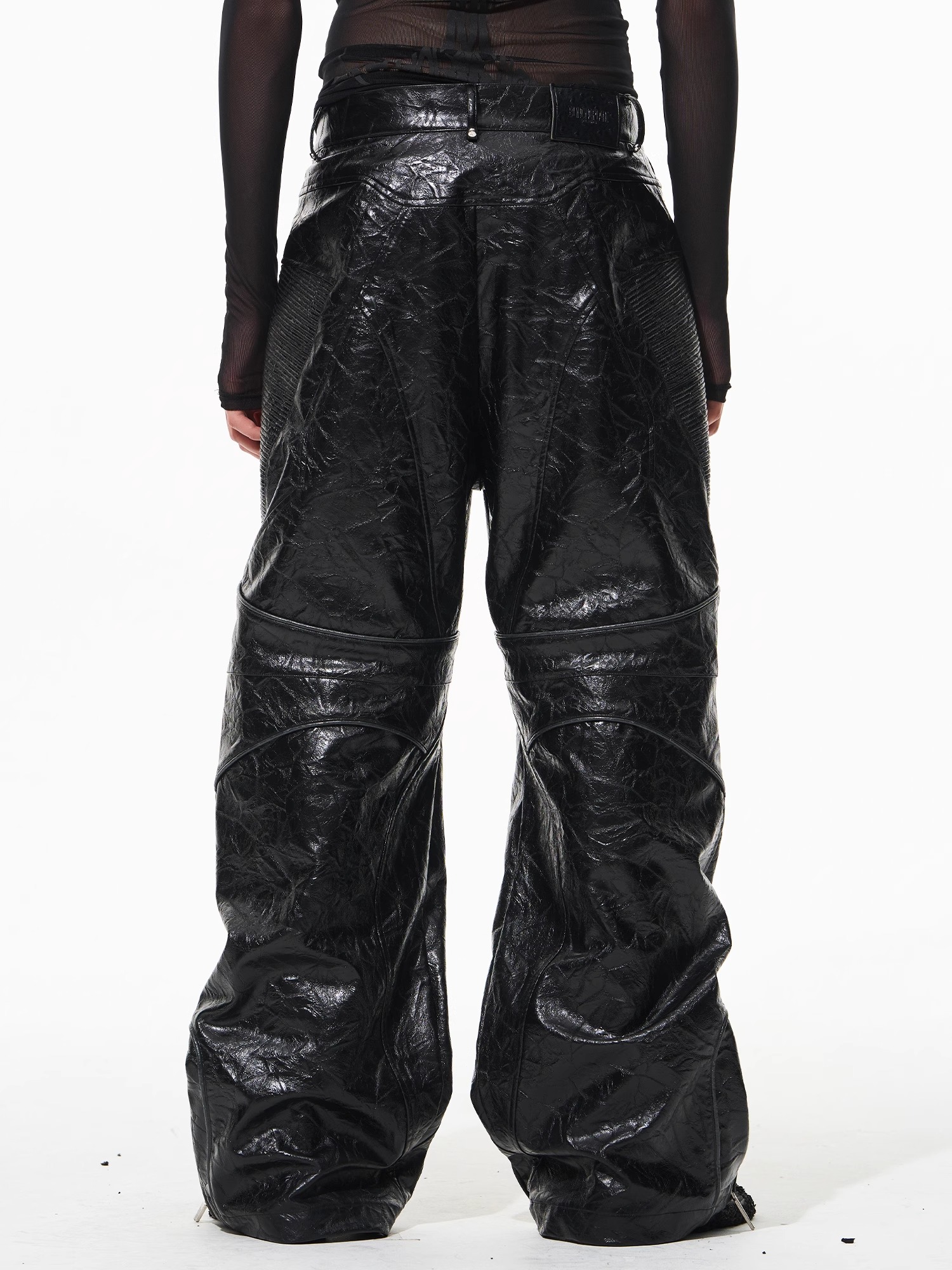 BLINDNOPLAN 24AW Heavy-Duty Metal Armor Biker Leather Pants