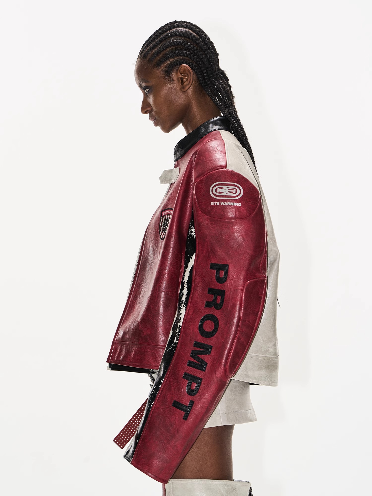 EXITMODE BY BLINDNOPLAN Distressed Leather Sports Jacket