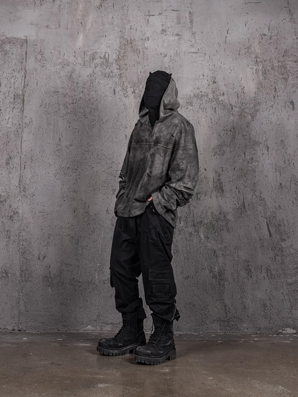 UNDERWATER Distressed Cross Hoodie