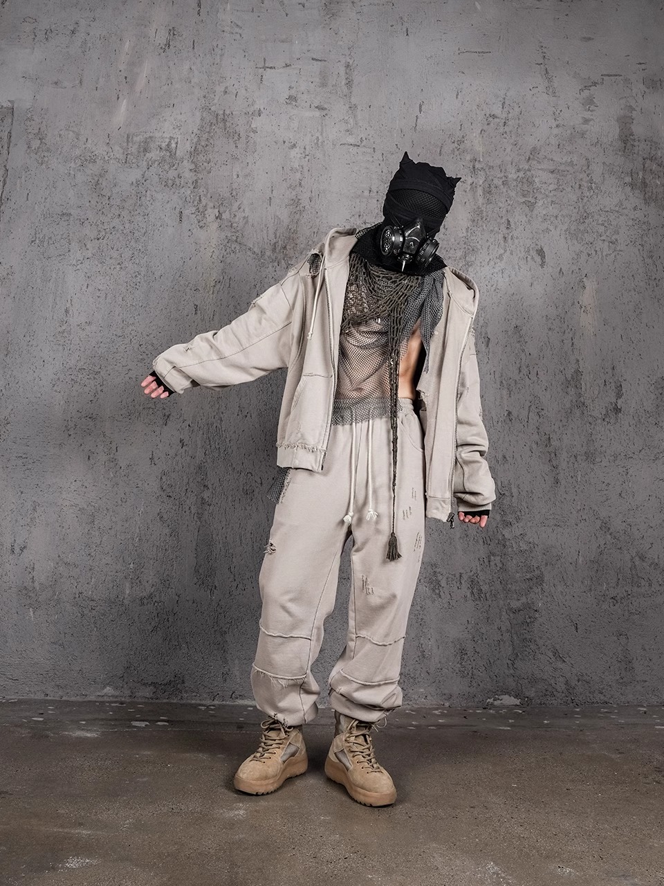 UNDERWATER Wasteland Distressedzip-up Hoodie