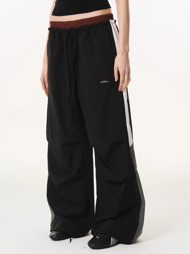 EXITMODE BY BLINDNOPLAN Retro Double-Waist Pleated Track Pants