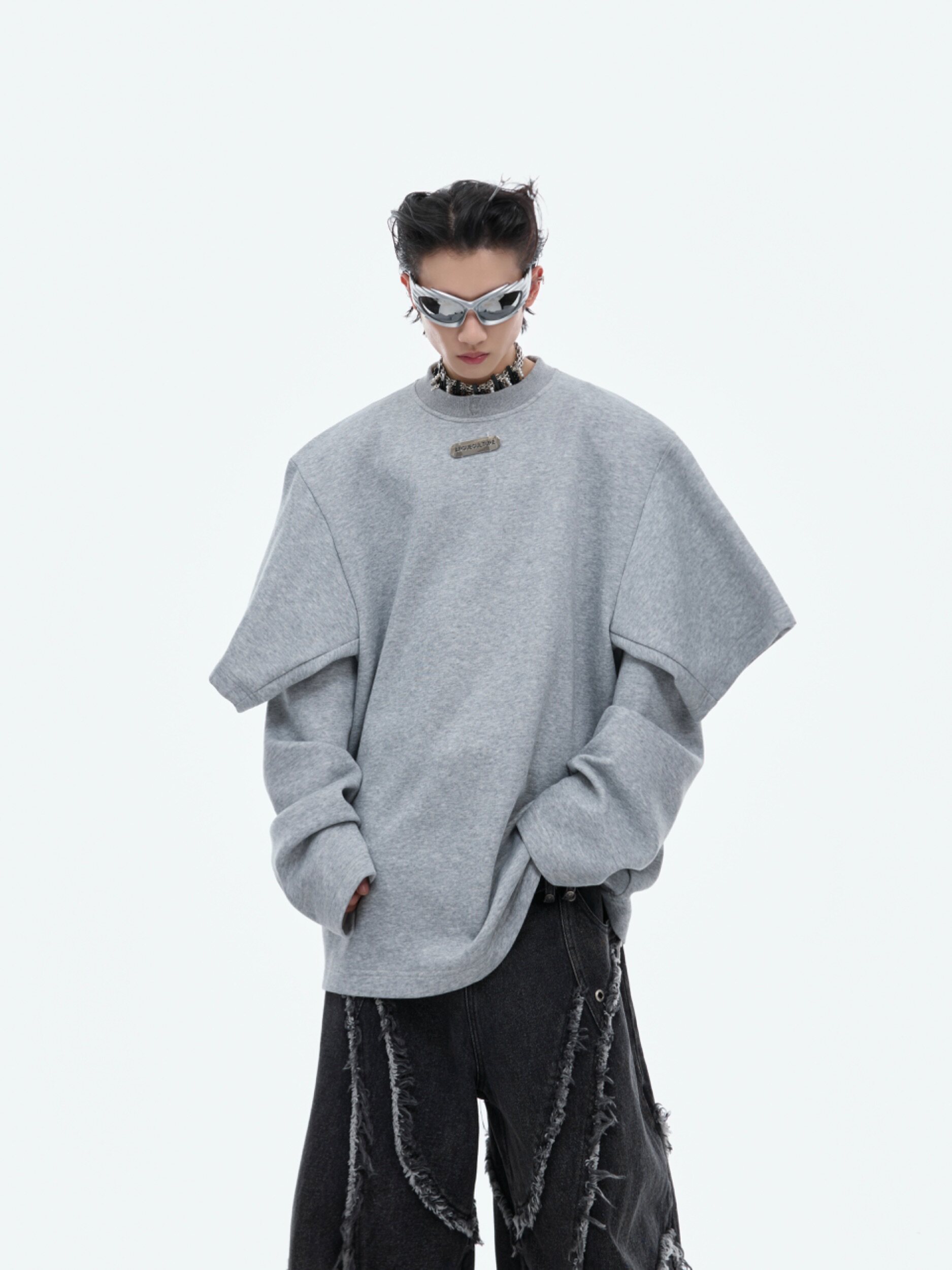 Deconstructed Color-Block Patchwork Sweatshirts