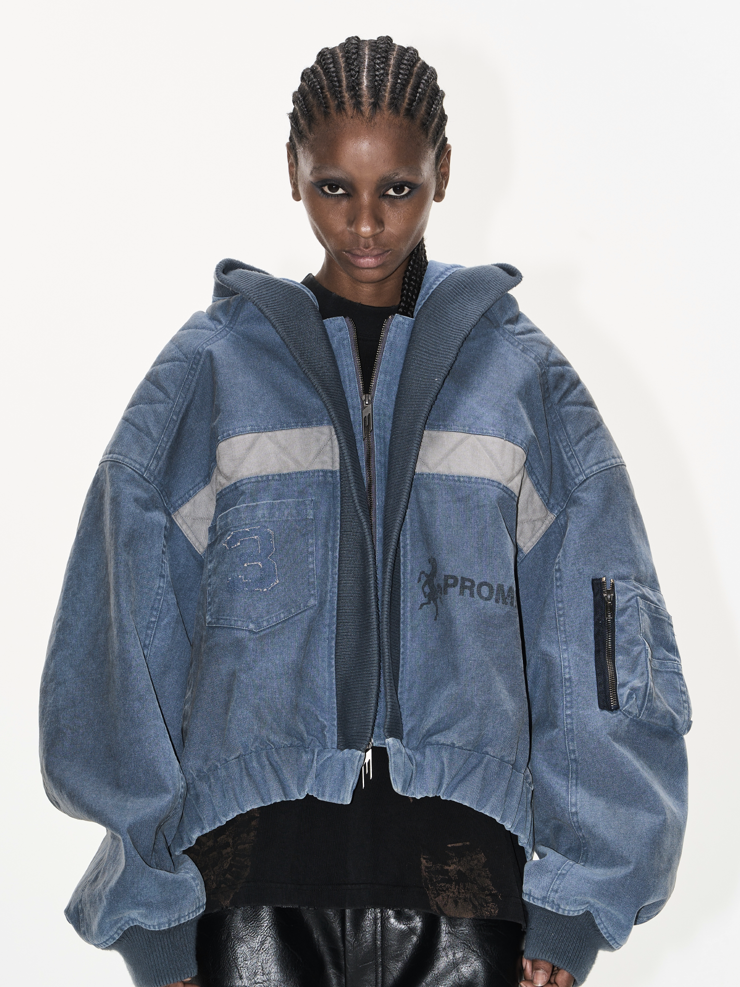 Washed Distressed Oversized Utility Jacket