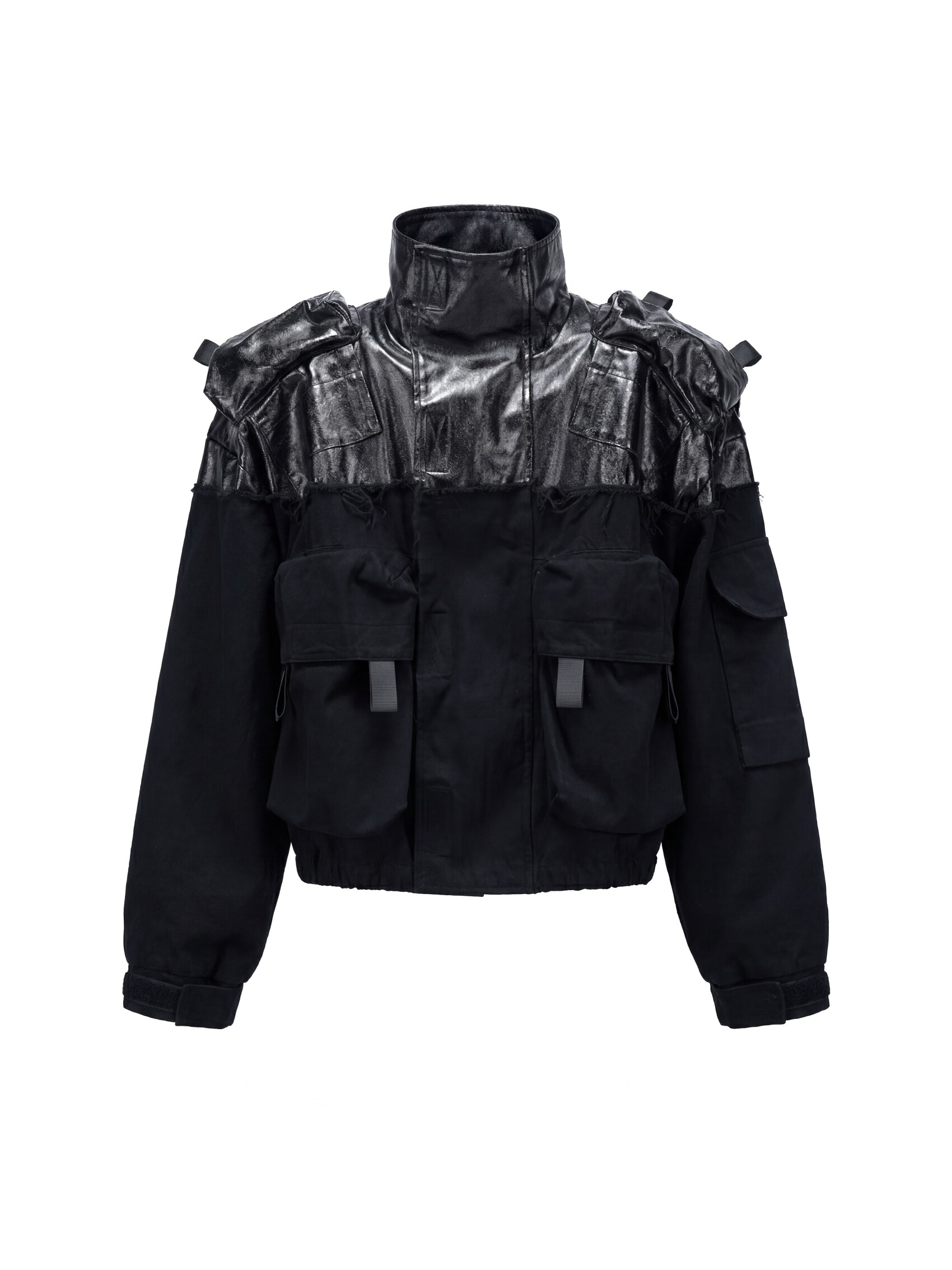 "Exoskeleton" Coated Panel Jacket