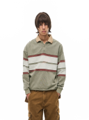 White‑Green Color‑Block Stripes