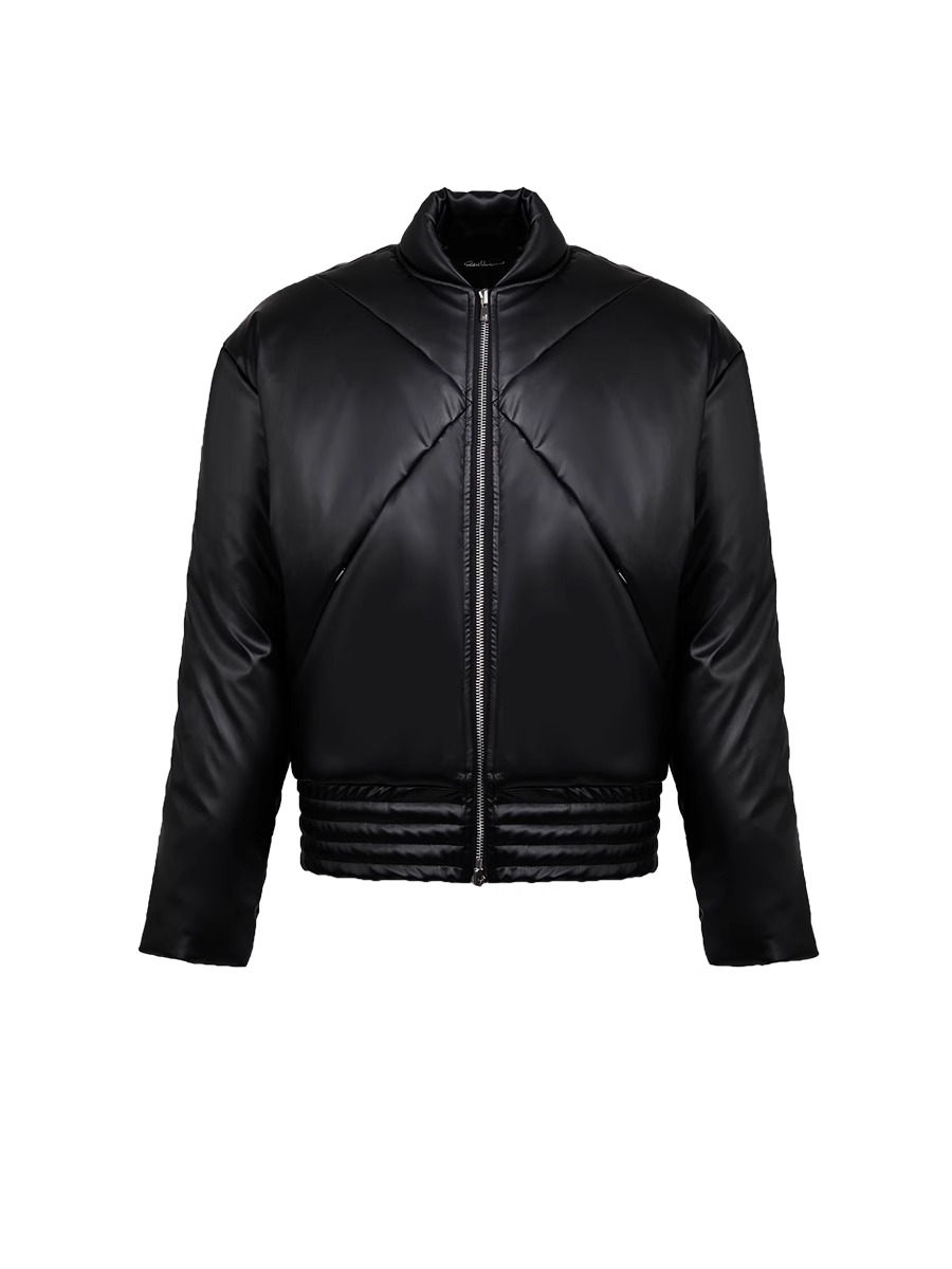 RVANGUARD 23AW METALLIC BRUSHED LEATHER PADDED JACKET