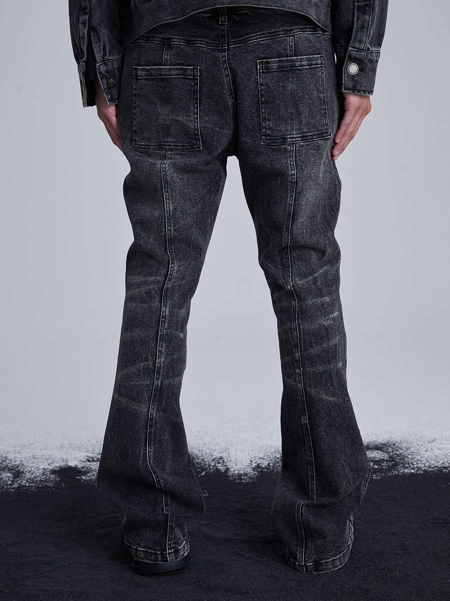 RVANGUARD 23AW Asymmetric Wire Twisted Distressed Jeans