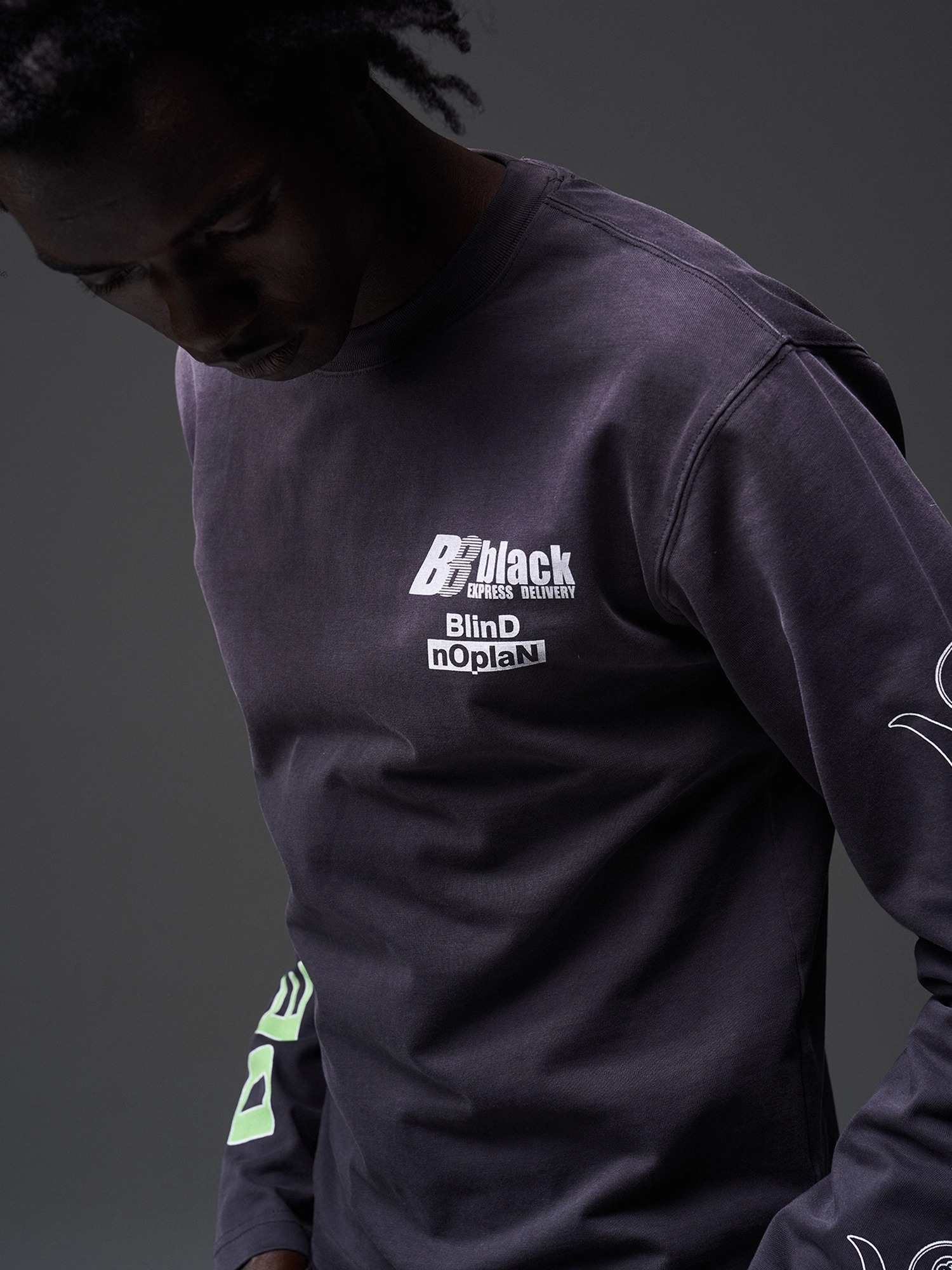 BLINDNOPLAN x BLACK8 24SS Totem Gradient Striped Washed Long Sleeve Base T-shirt