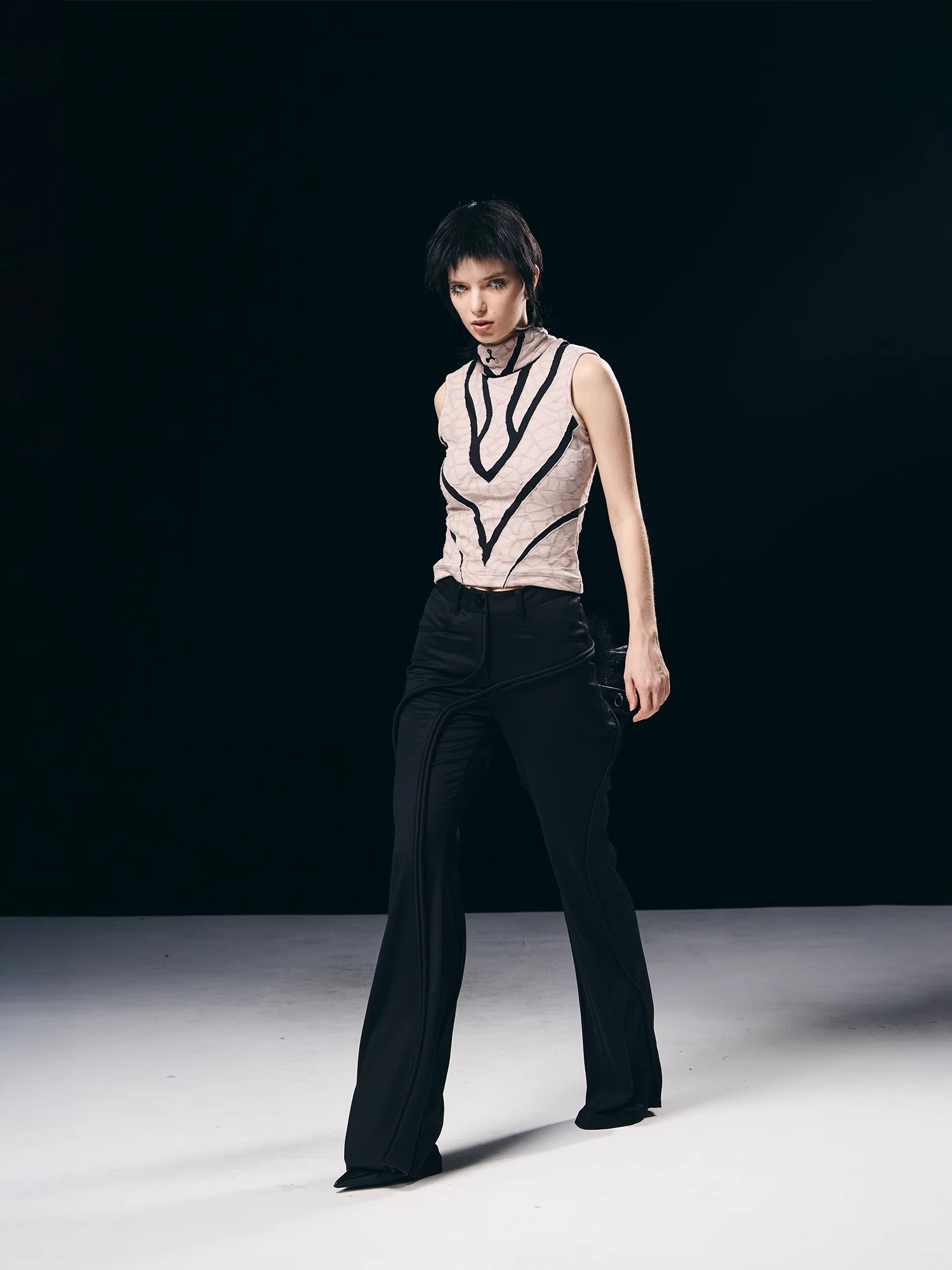 BORON ATOMS 23SS Sculpted Spiral Flared Pants