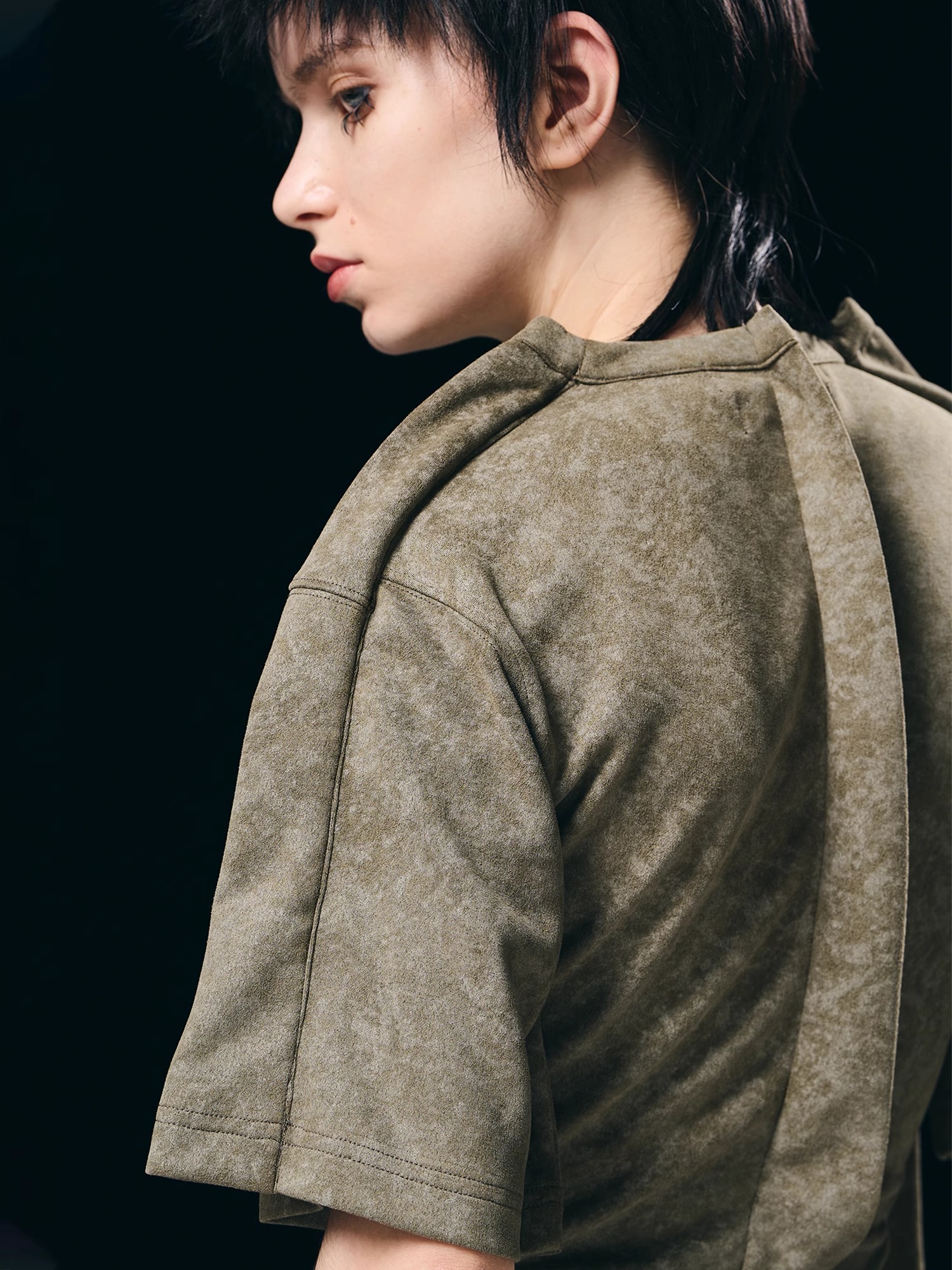 BORON ATOMS 23SS Creative Flat-felled Seams Slim-fit Washed T-shirt