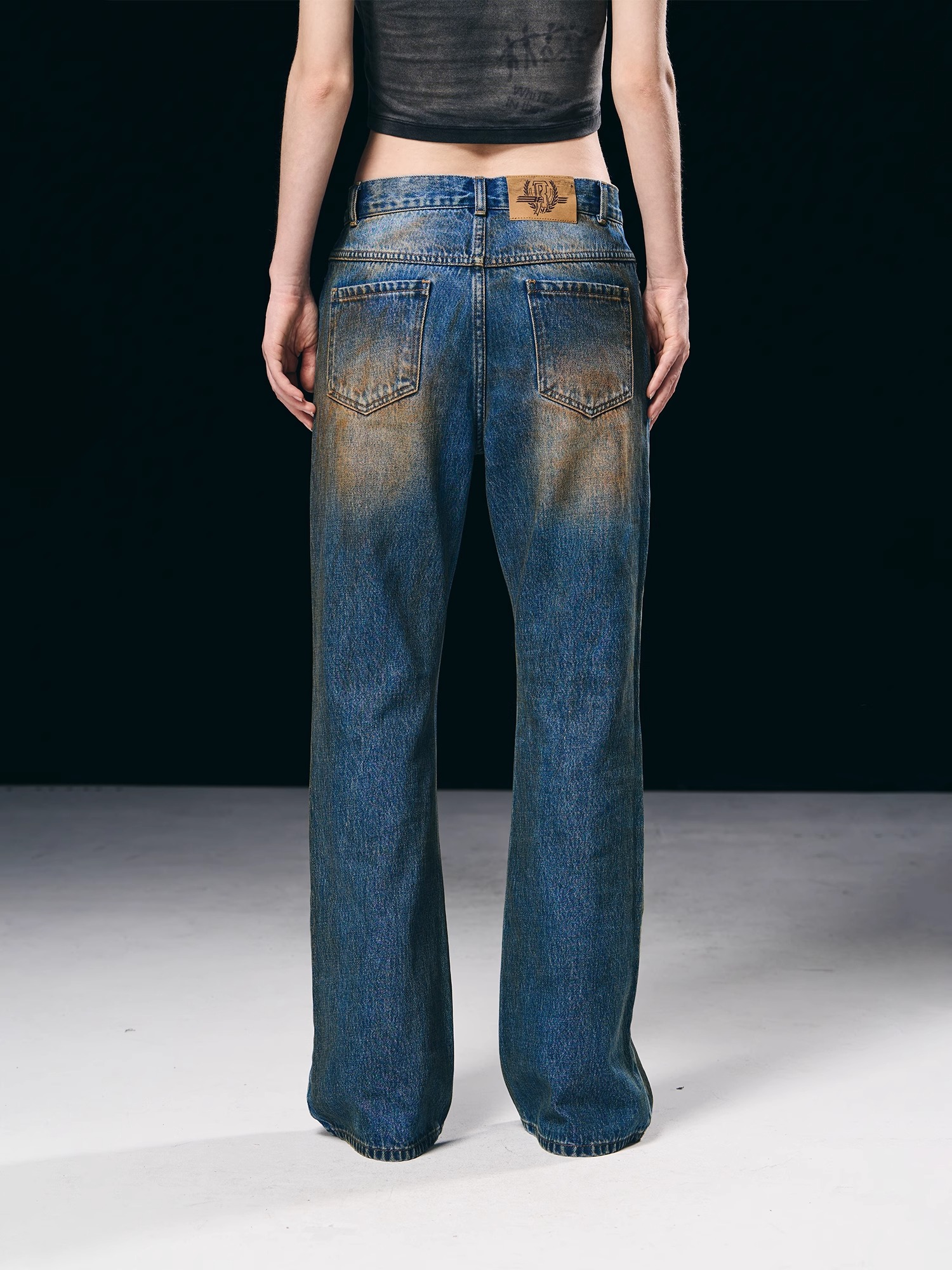 BORON ATOMS 23SS Mud Dyeing Washed Distressed Flared Jeans